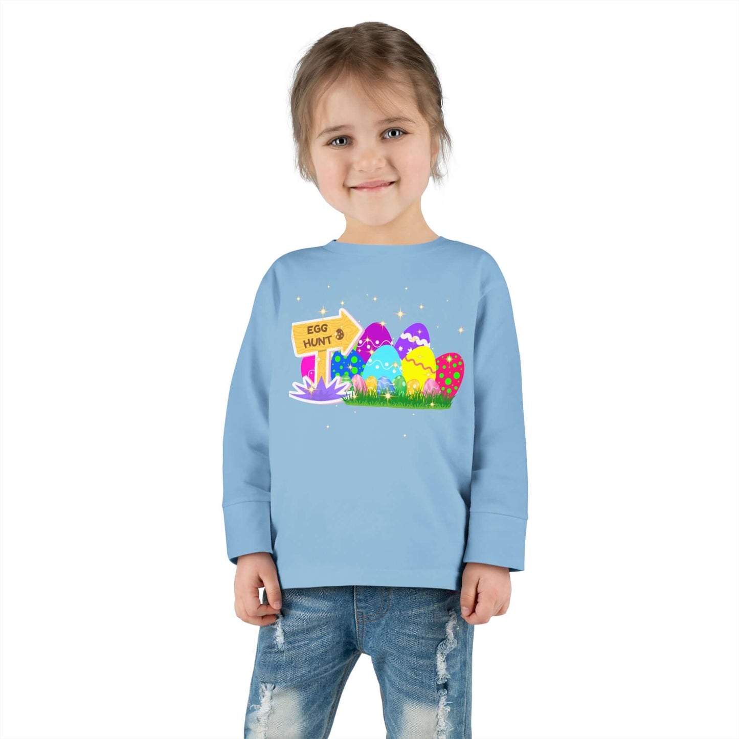 Eggs-Travagant Easter Toddler Long-Sleeve Shirt | Sweatshirt Style, Brand63