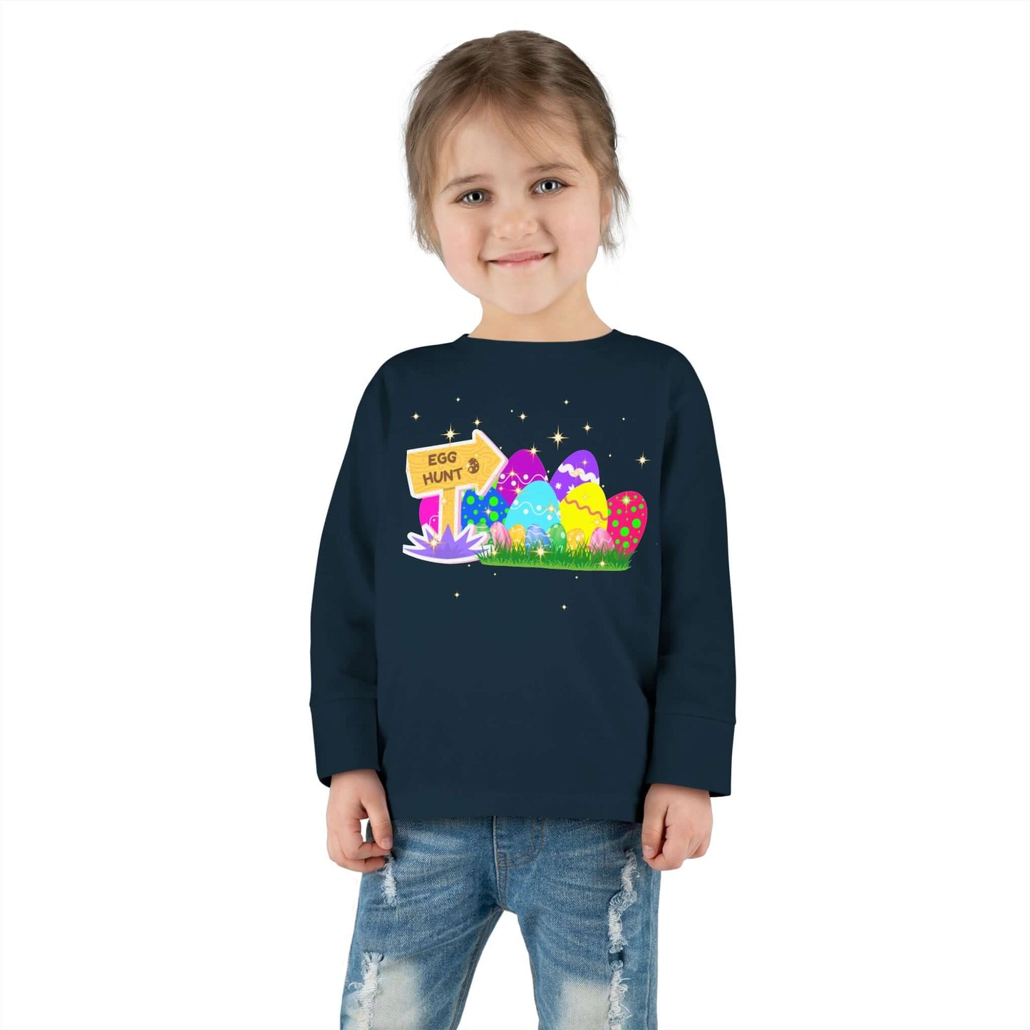 Eggs-Travagant Easter Toddler Long-Sleeve Shirt | Sweatshirt Style, Brand63