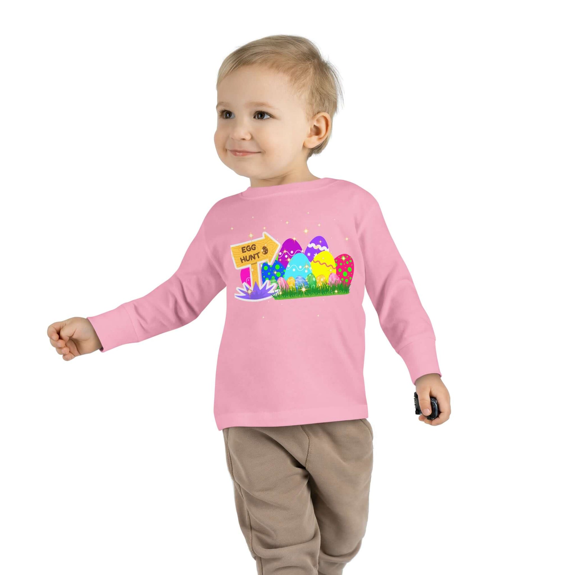 Eggs-Travagant Easter Toddler Long-Sleeve Shirt | Sweatshirt Style, Brand63