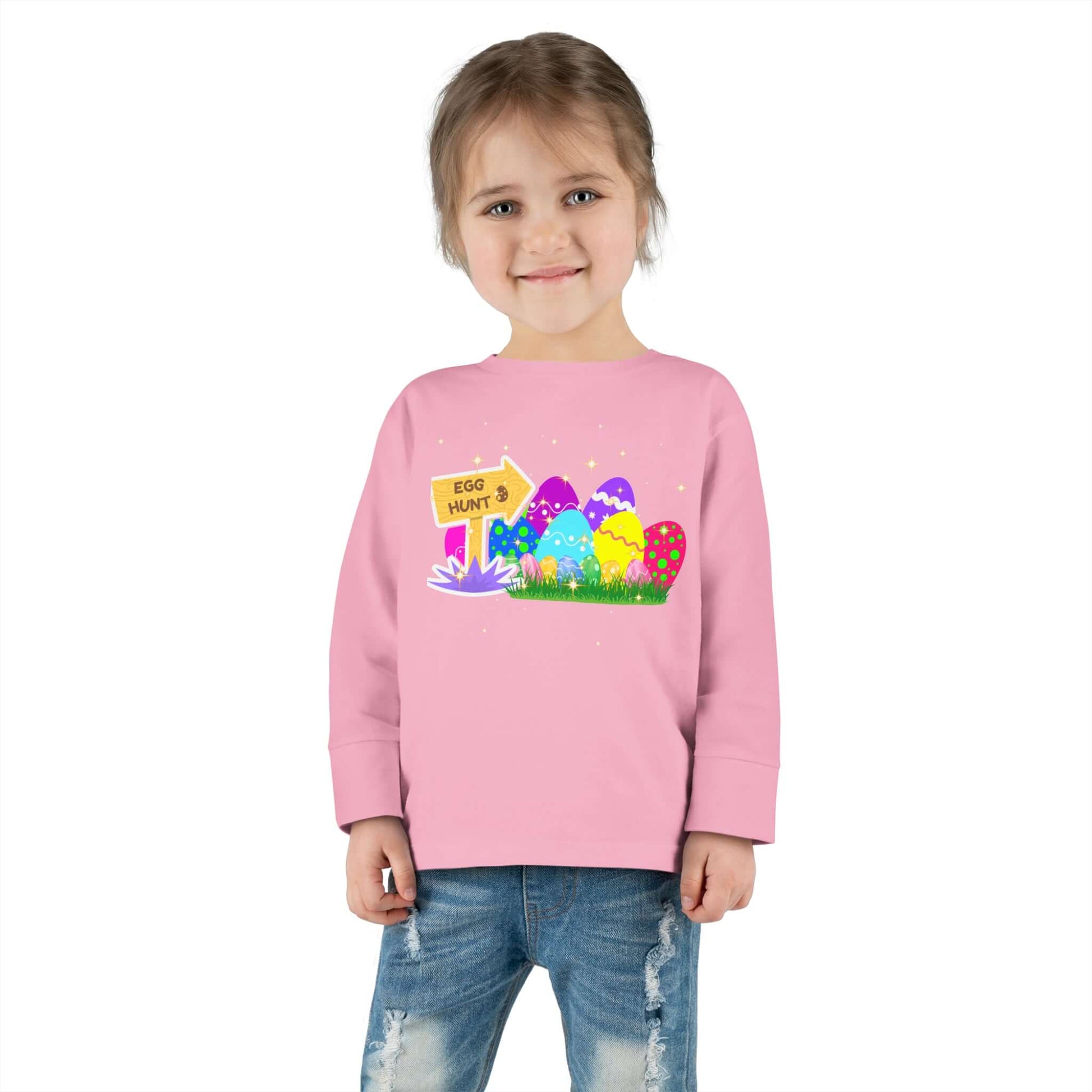 Eggs-Travagant Easter Toddler Long-Sleeve Shirt | Sweatshirt Style, Brand63