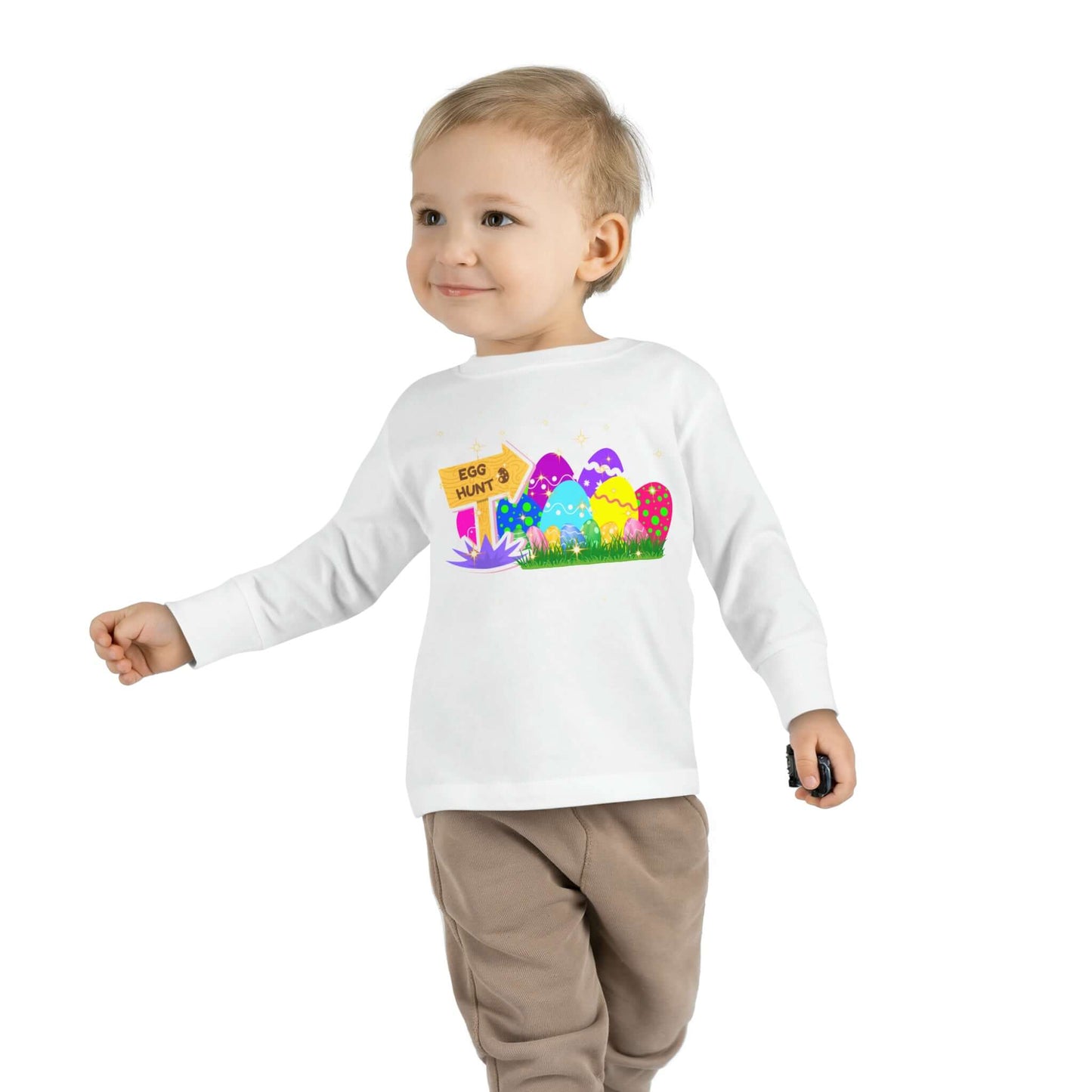 Eggs-Travagant Easter Toddler Long-Sleeve Shirt | Sweatshirt Style, Brand63