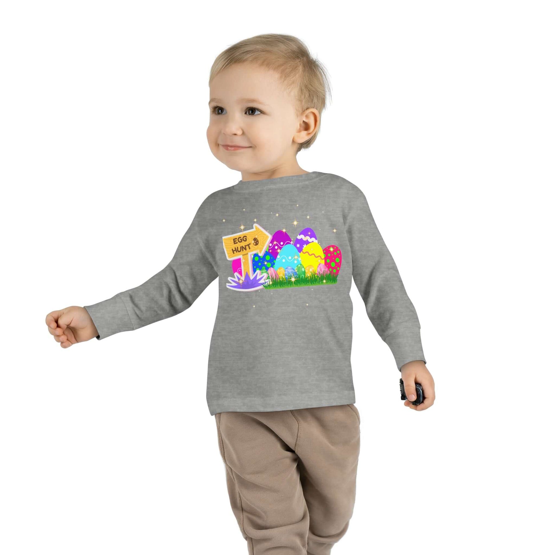 Eggs-Travagant Easter Toddler Long-Sleeve Shirt | Sweatshirt Style, Brand63
