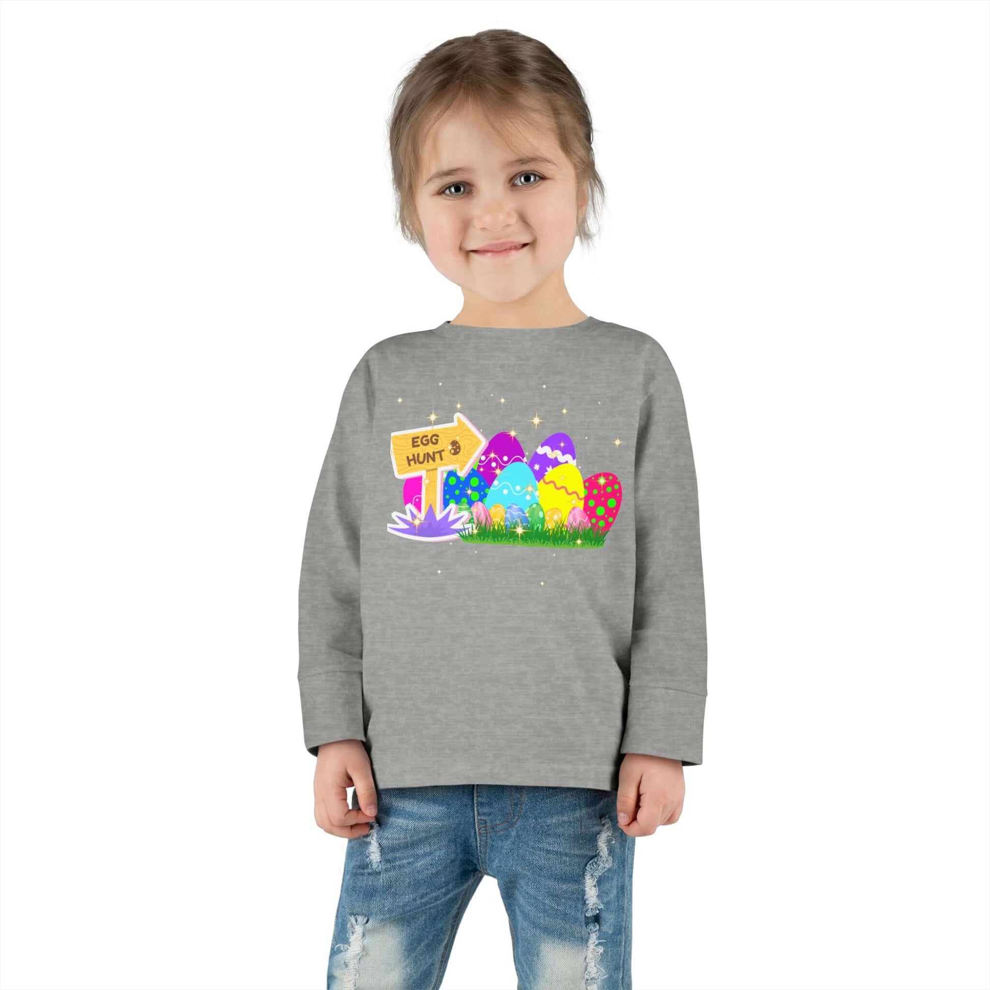 Eggs-Travagant Easter Toddler Long-Sleeve Shirt | Sweatshirt Style, Brand63