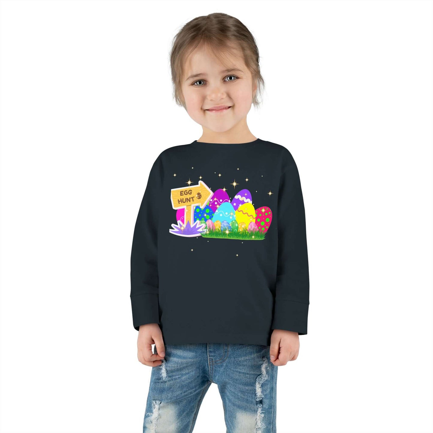 Eggs-Travagant Easter Toddler Long-Sleeve Shirt | Sweatshirt Style, Brand63