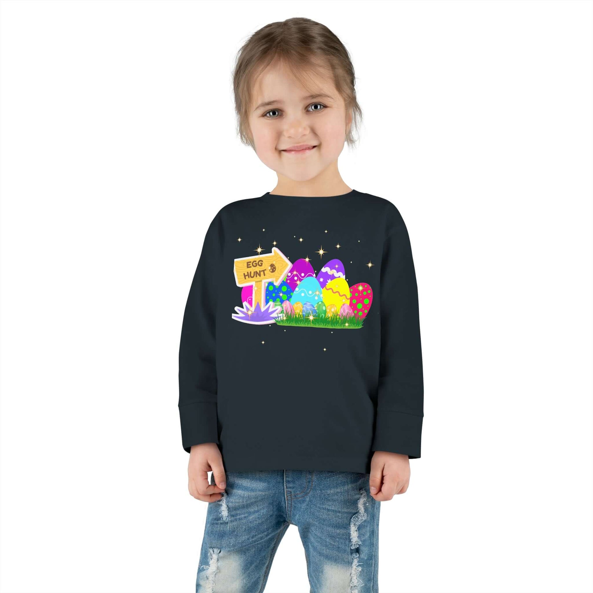 Eggs-Travagant Easter Toddler Long-Sleeve Shirt | Sweatshirt Style, Brand63
