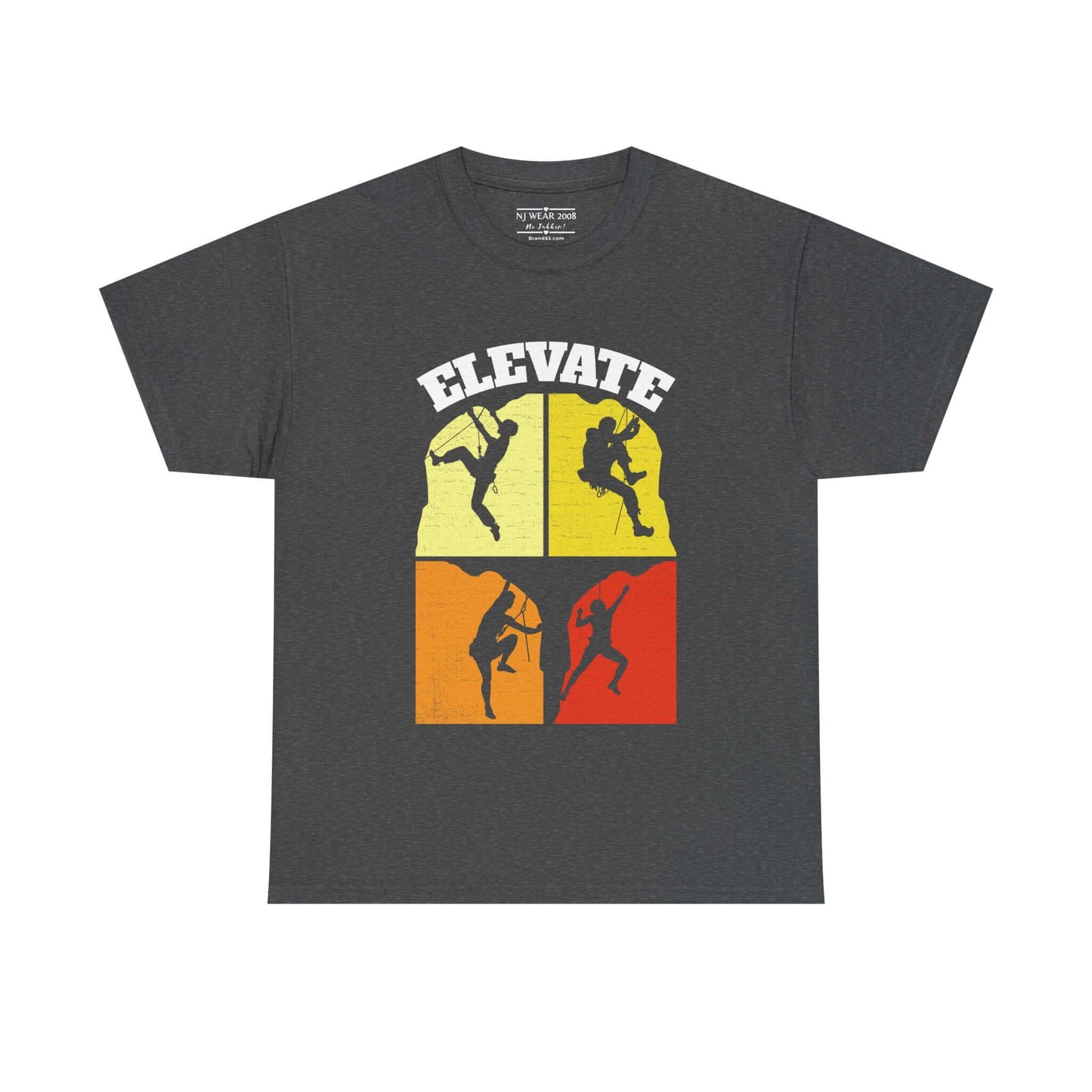 Elevate Your Game Men's Cotton Tee, Mountain Climber Motivation, Brand63