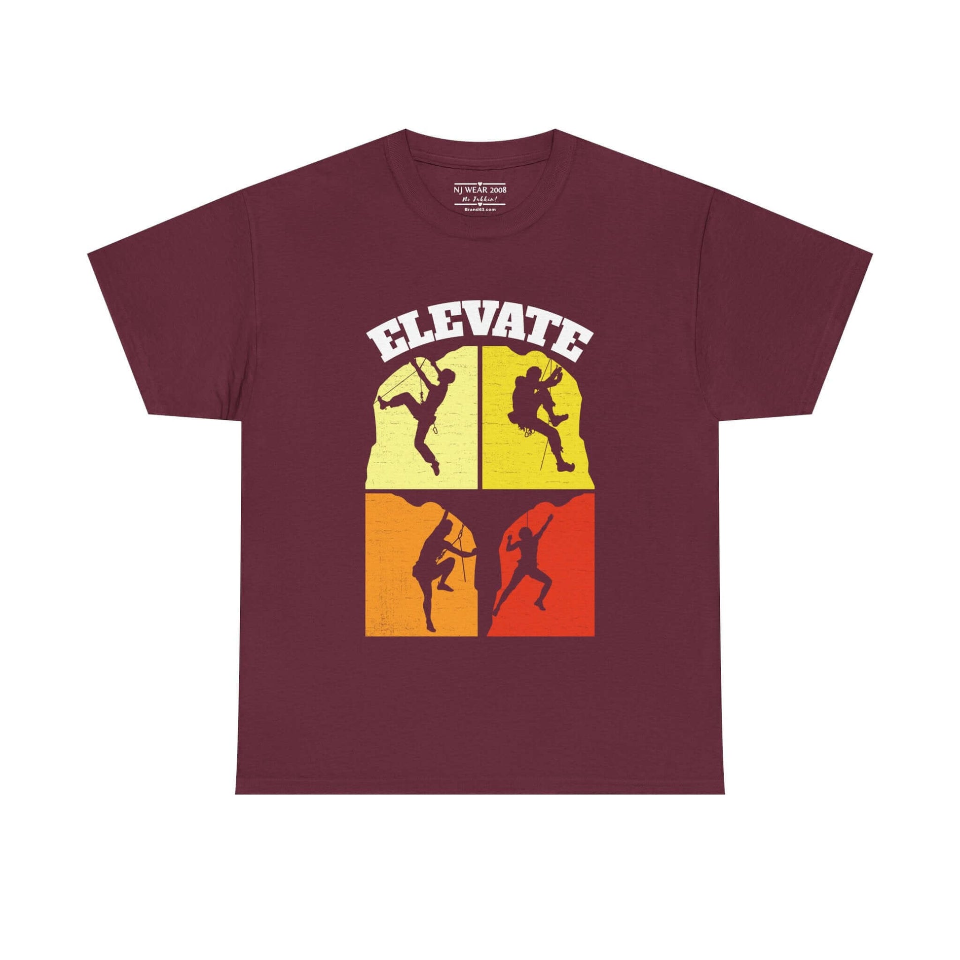 Elevate Your Game Men's Cotton Tee, Mountain Climber Motivation, Brand63