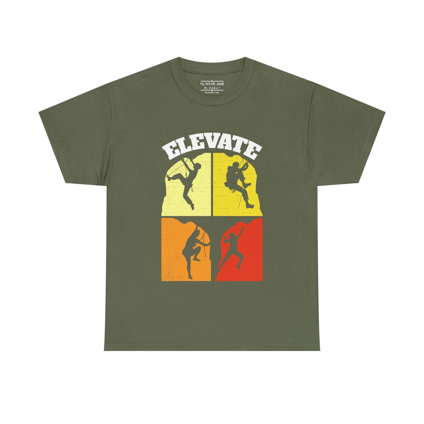 Elevate Your Game Men's Cotton Tee, Mountain Climber Motivation, Brand63