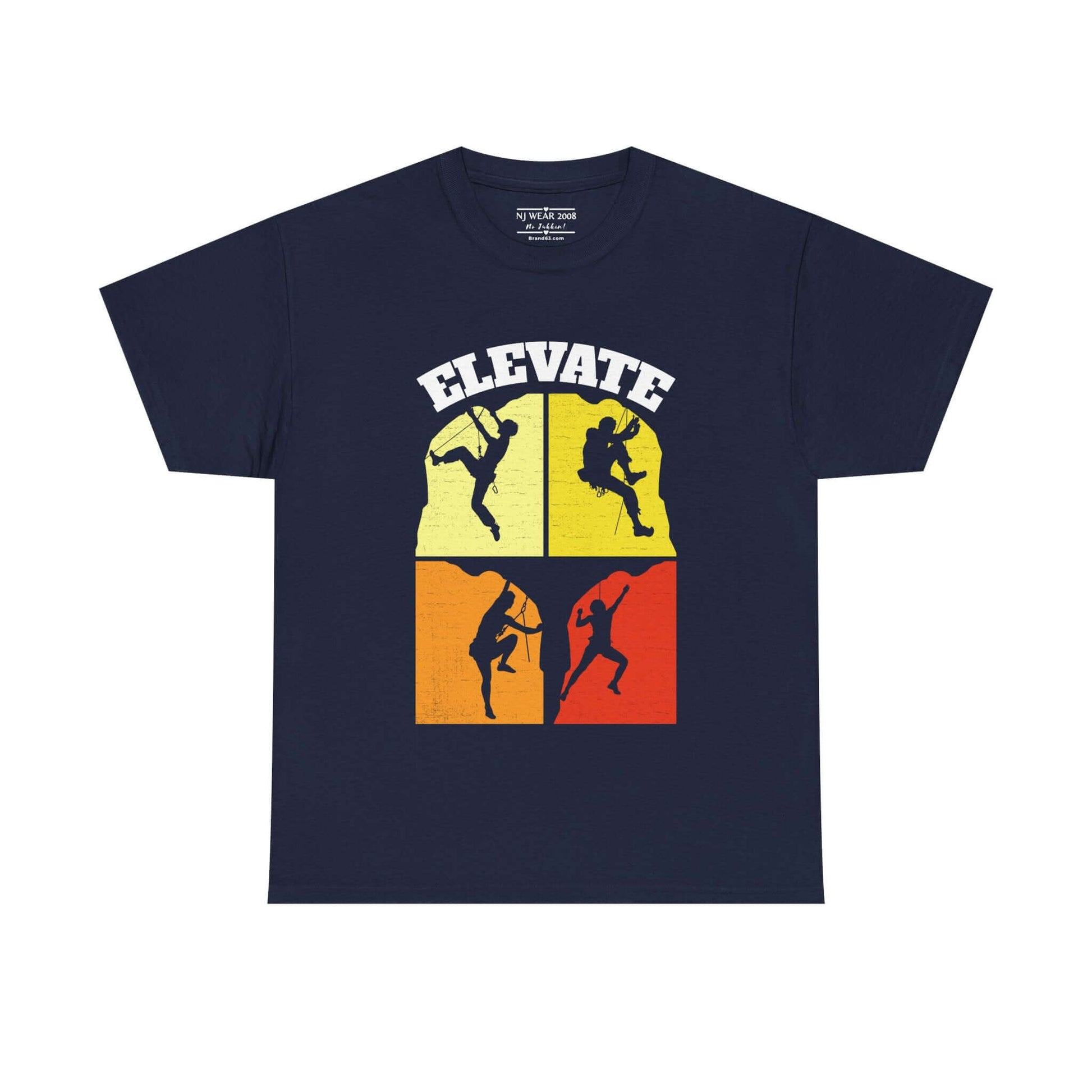 Elevate Your Game Men's Cotton Tee, Mountain Climber Motivation, Brand63