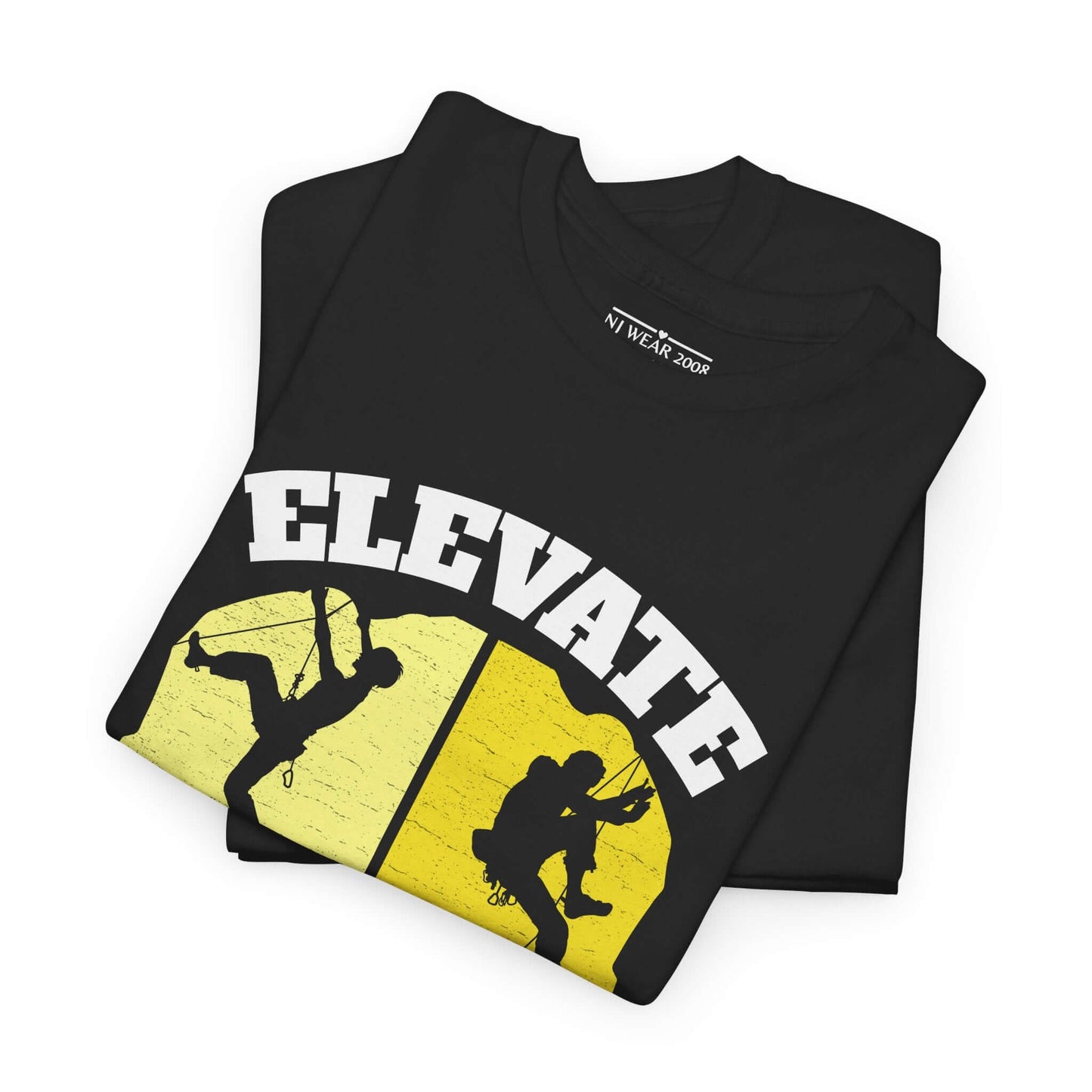 Elevate Your Game Men's Cotton Tee, Mountain Climber Motivation, Brand63