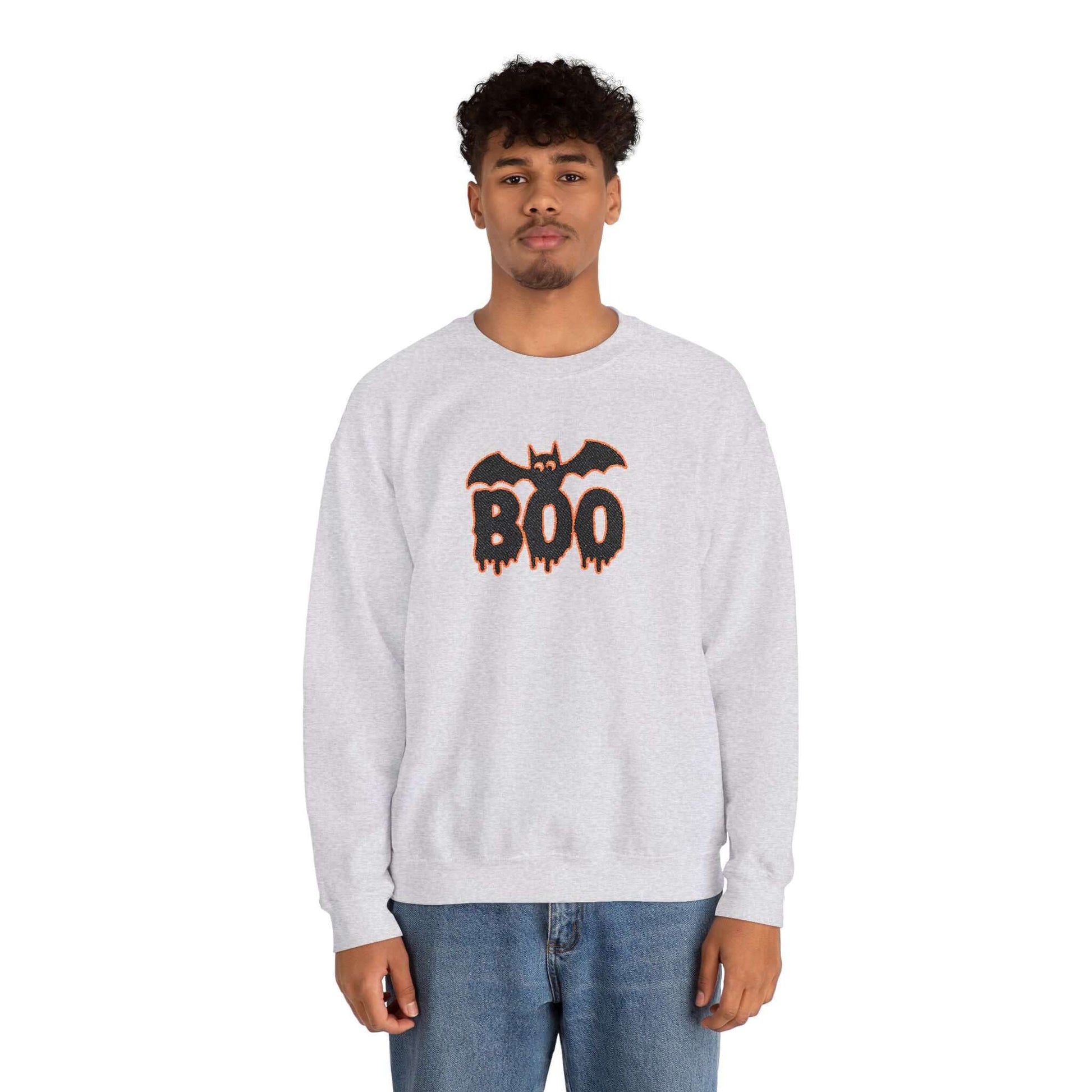 Embroidered Spooky Halloween Crewneck Sweatshirt, Brand63