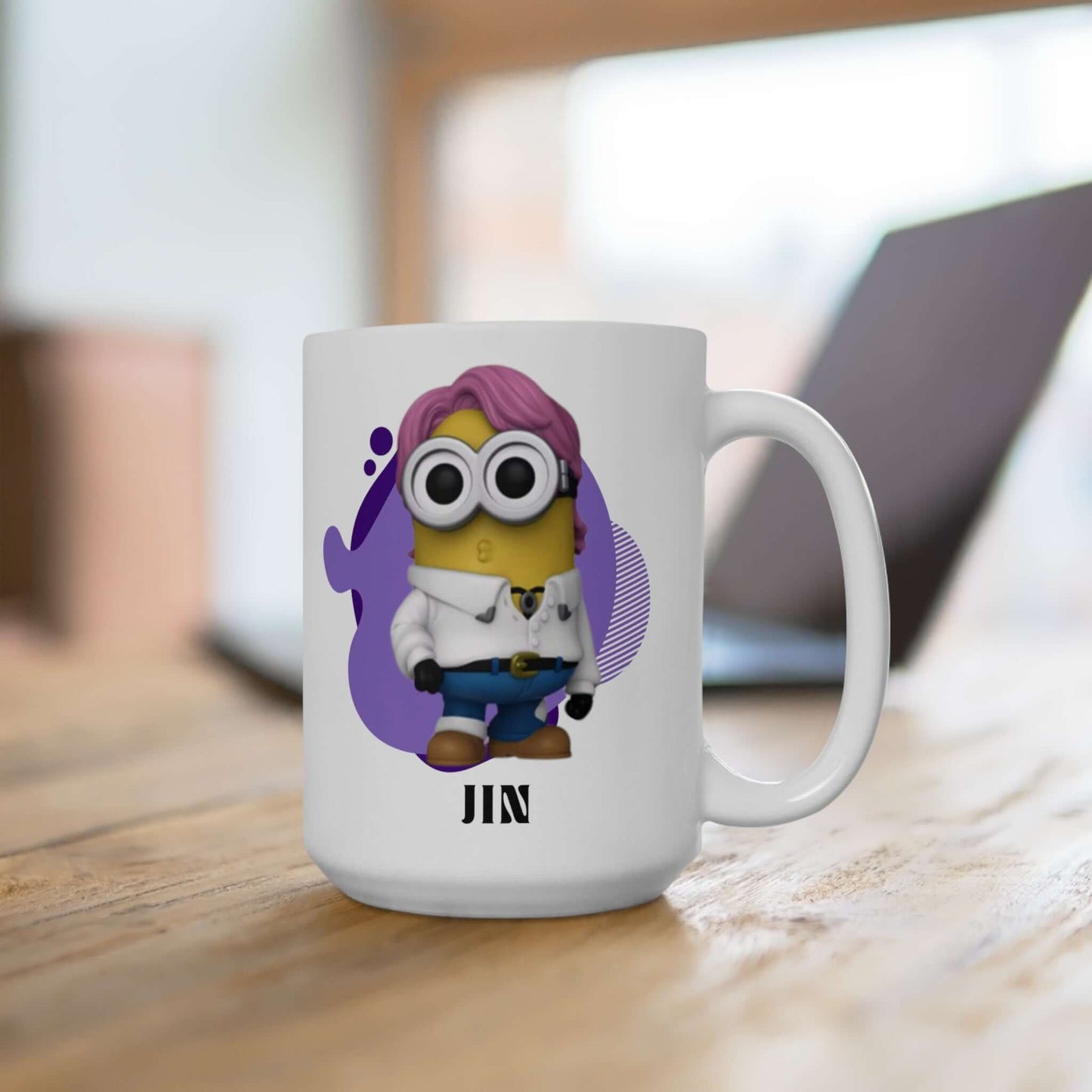 Exclusive BTS Jin Minion Ceramic Mug, 15oz, Brand63