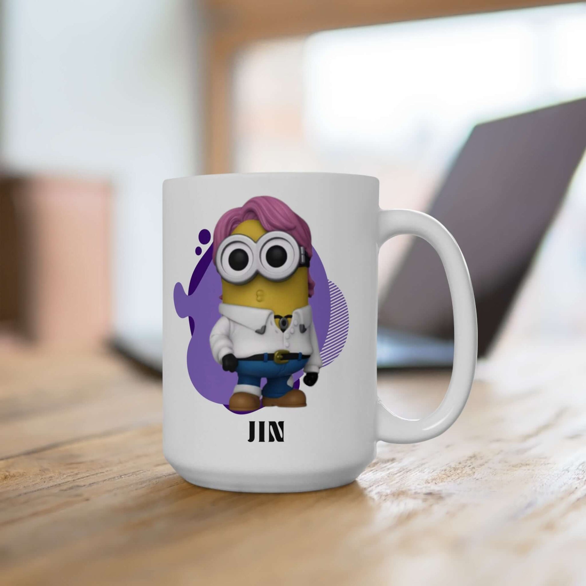 Exclusive BTS Jin Minion Ceramic Mug, 15oz, Brand63