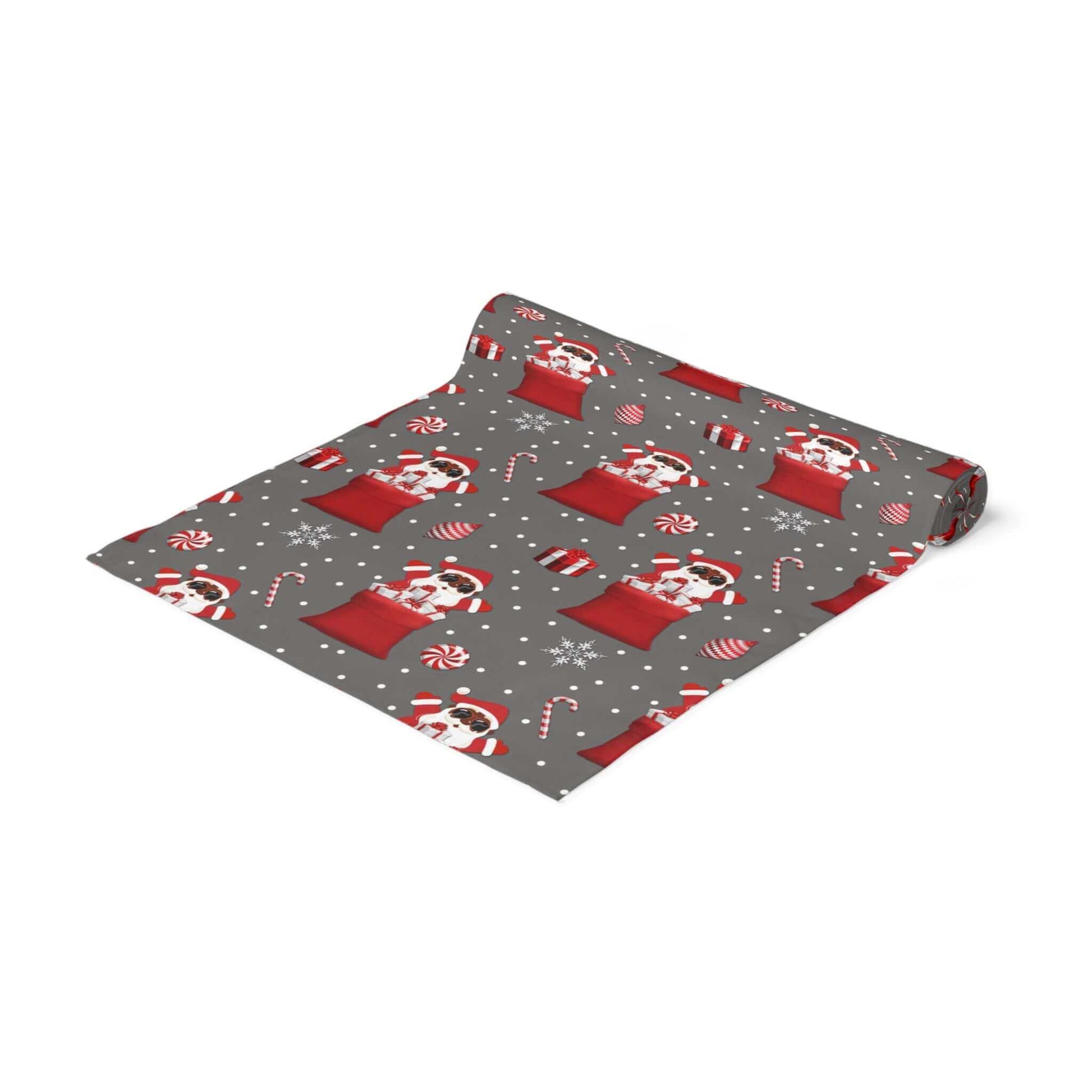 Exclusive Black Santa Christmas Table Runner, Brand63