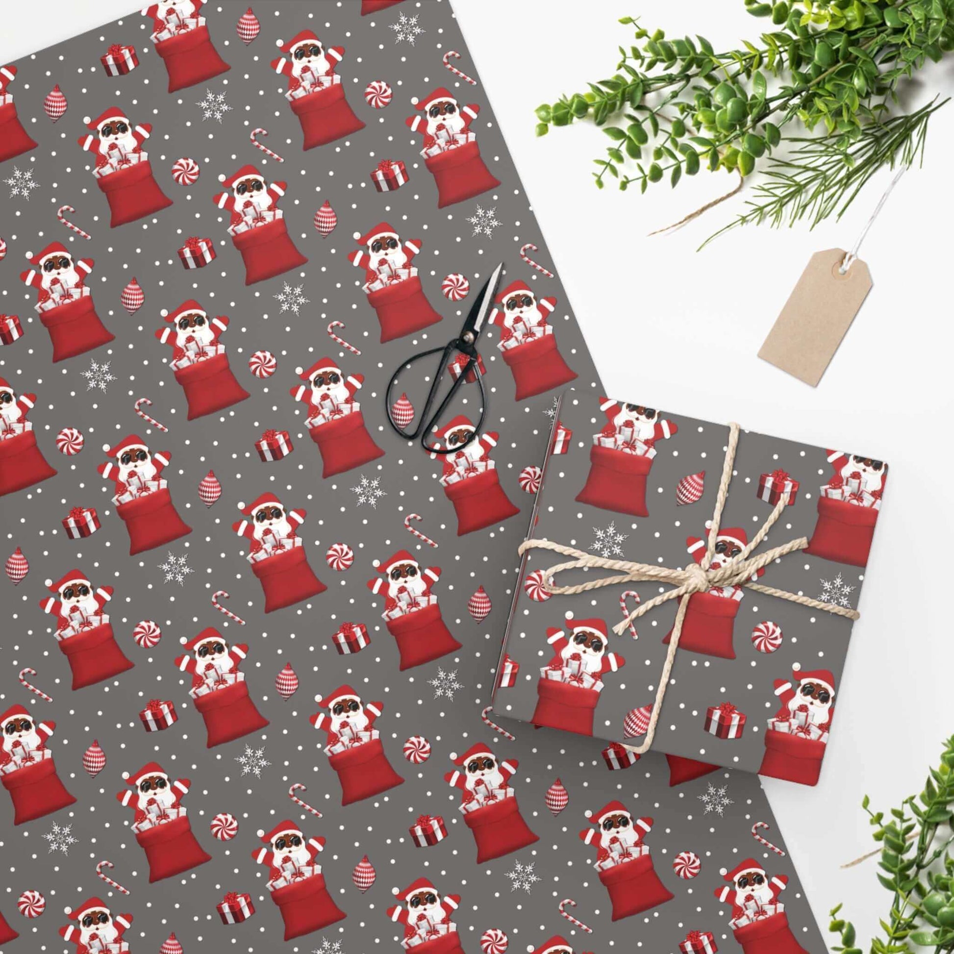 Exclusive Black Santa Christmas Wrapping Paper, It's a WRAP!, Brand63
