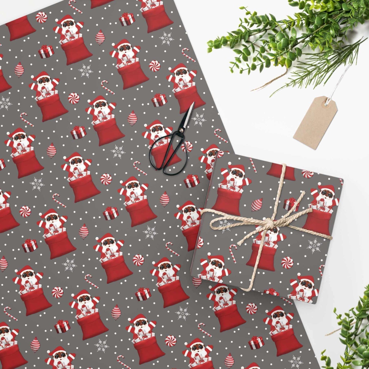 Exclusive Black Santa Christmas Wrapping Paper, It's a WRAP!, Brand63