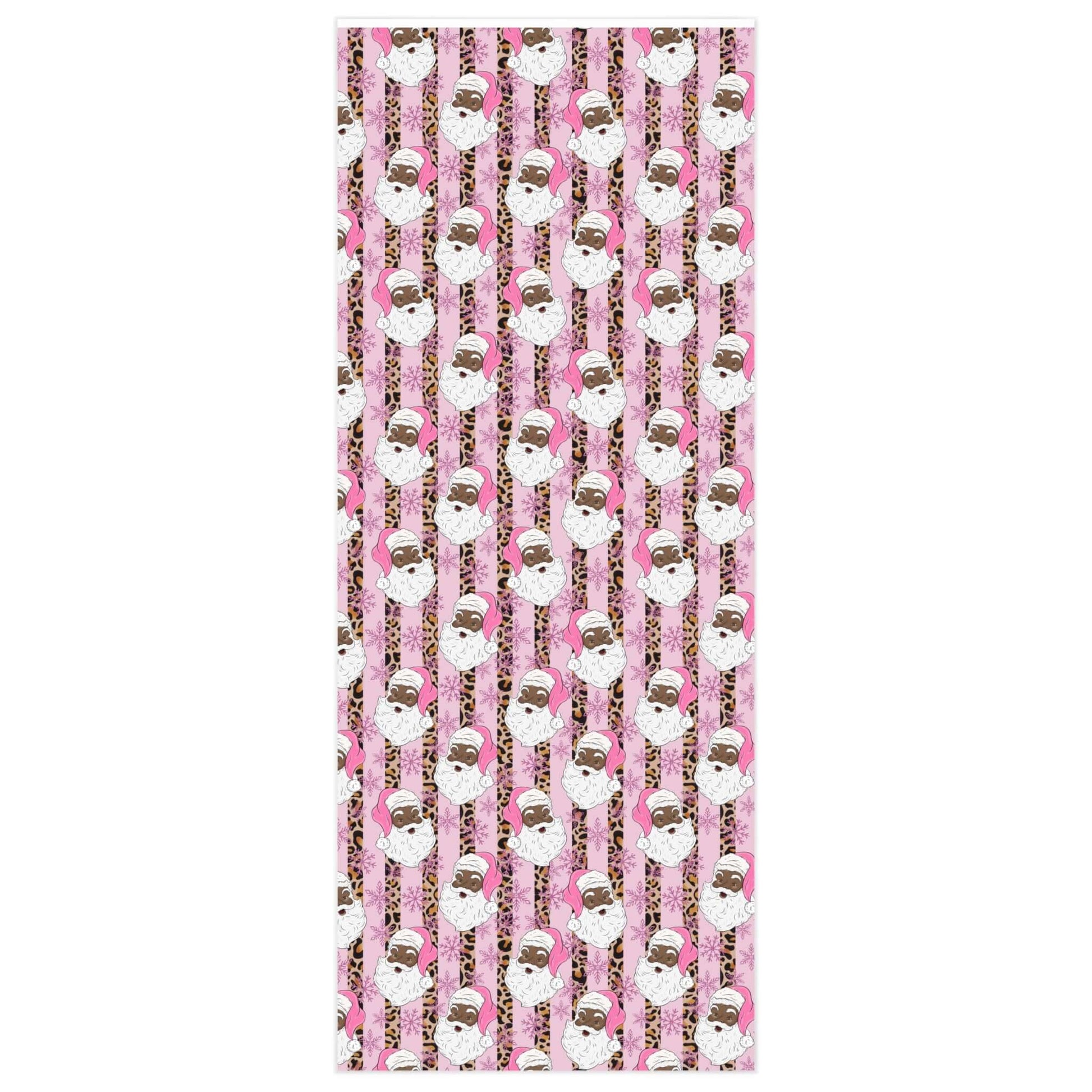 Exclusive Black-Santa Christmas Wrapping Paper (Pink), Brand63