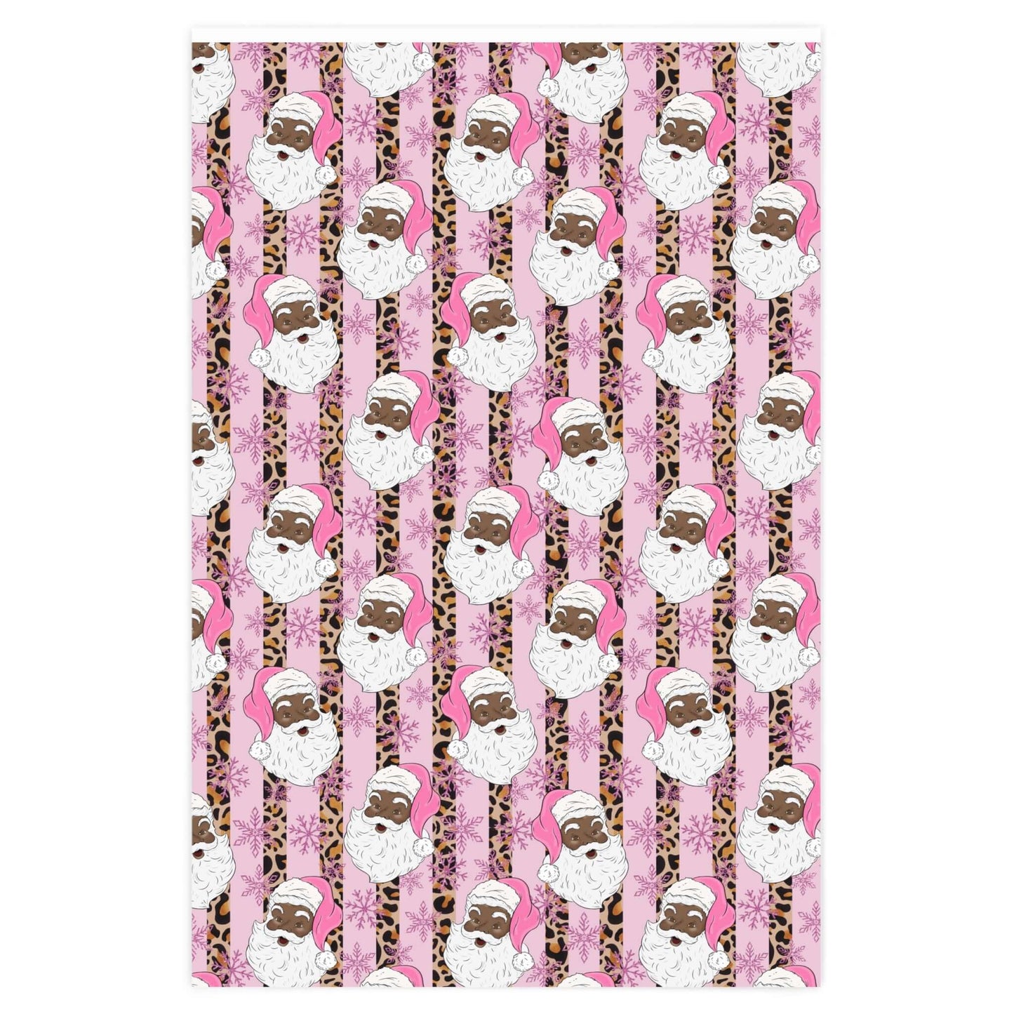 Exclusive Black-Santa Christmas Wrapping Paper (Pink), Brand63