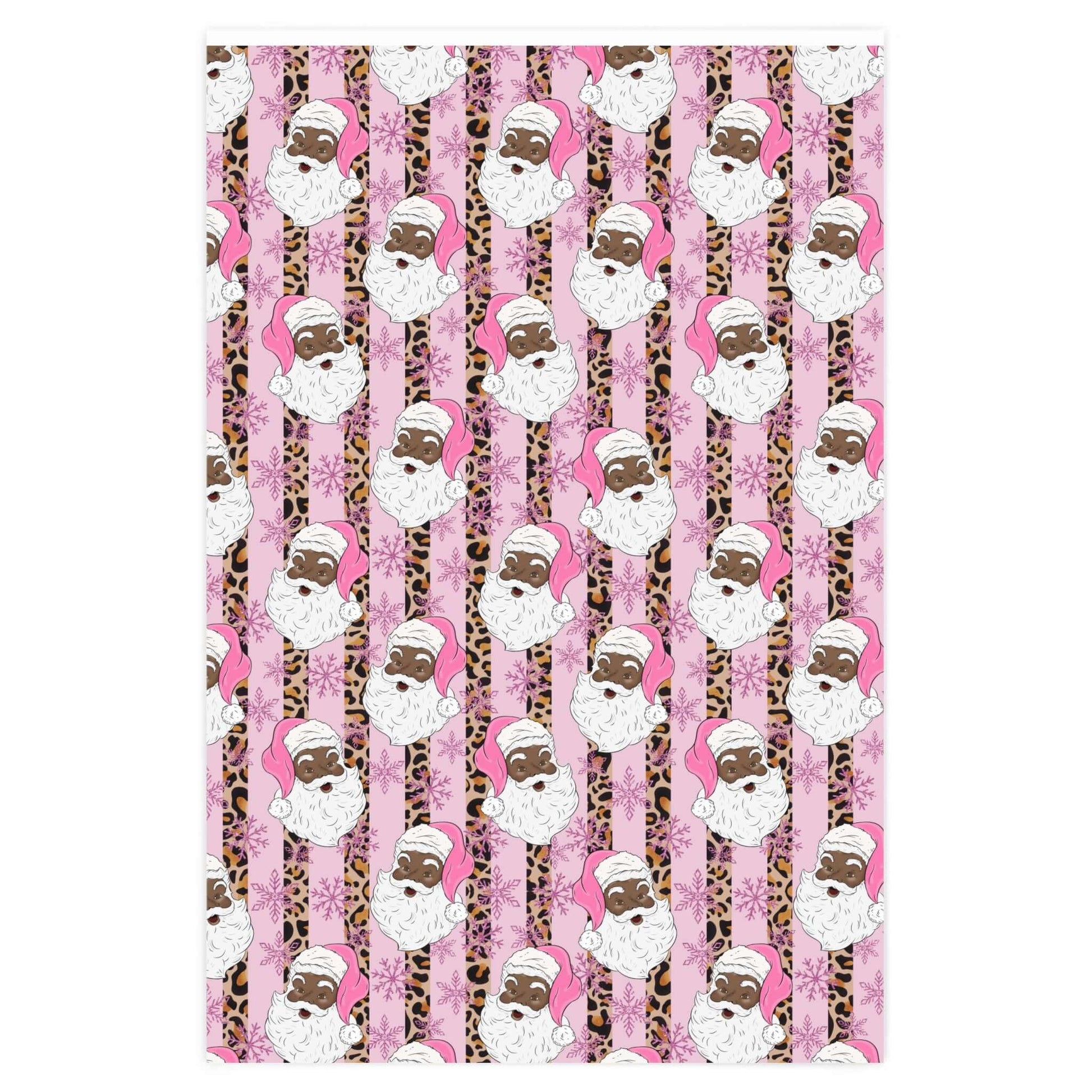 Exclusive Black-Santa Christmas Wrapping Paper (Pink), Brand63
