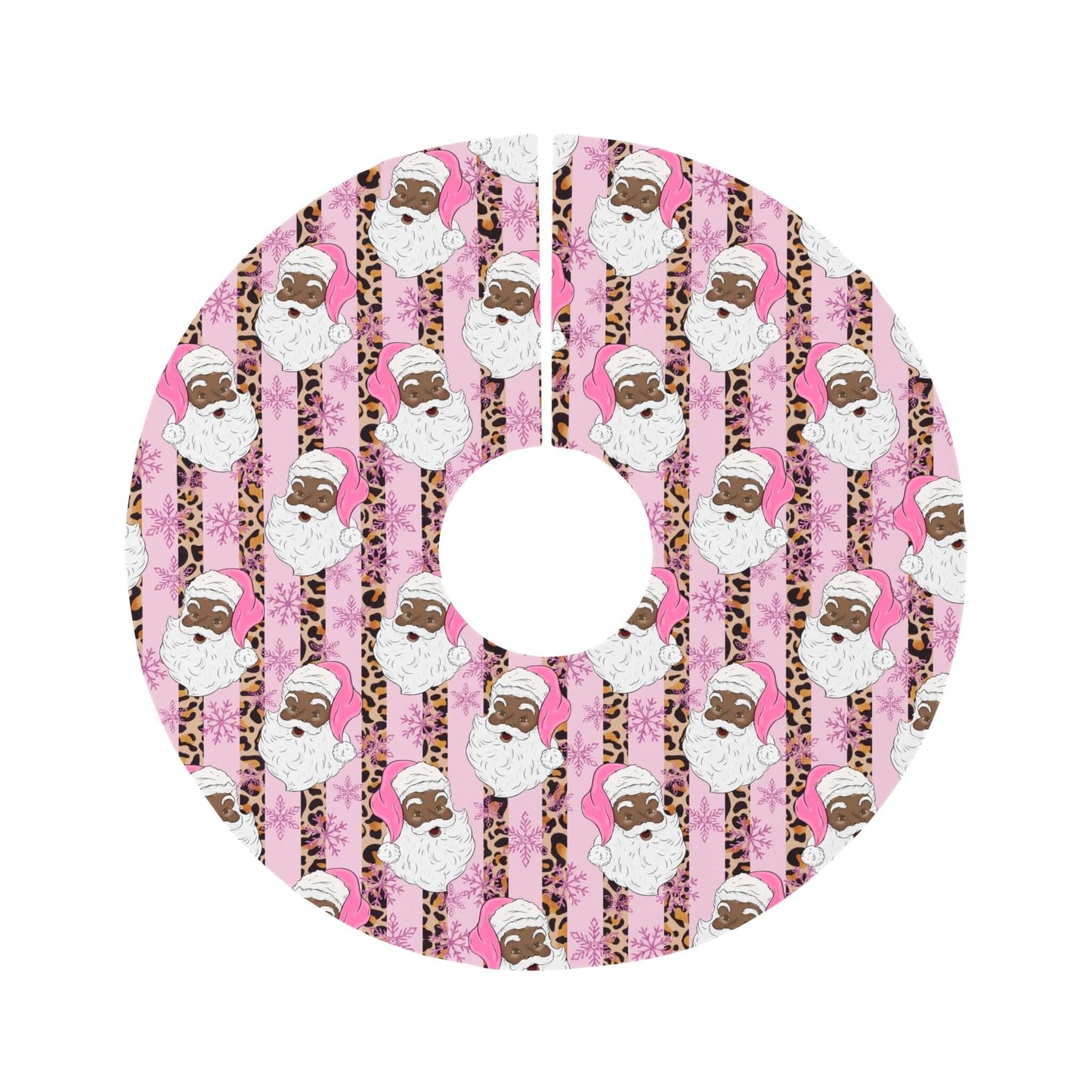 Exclusive Black Santa In Pink Tree Skirt, Brand63