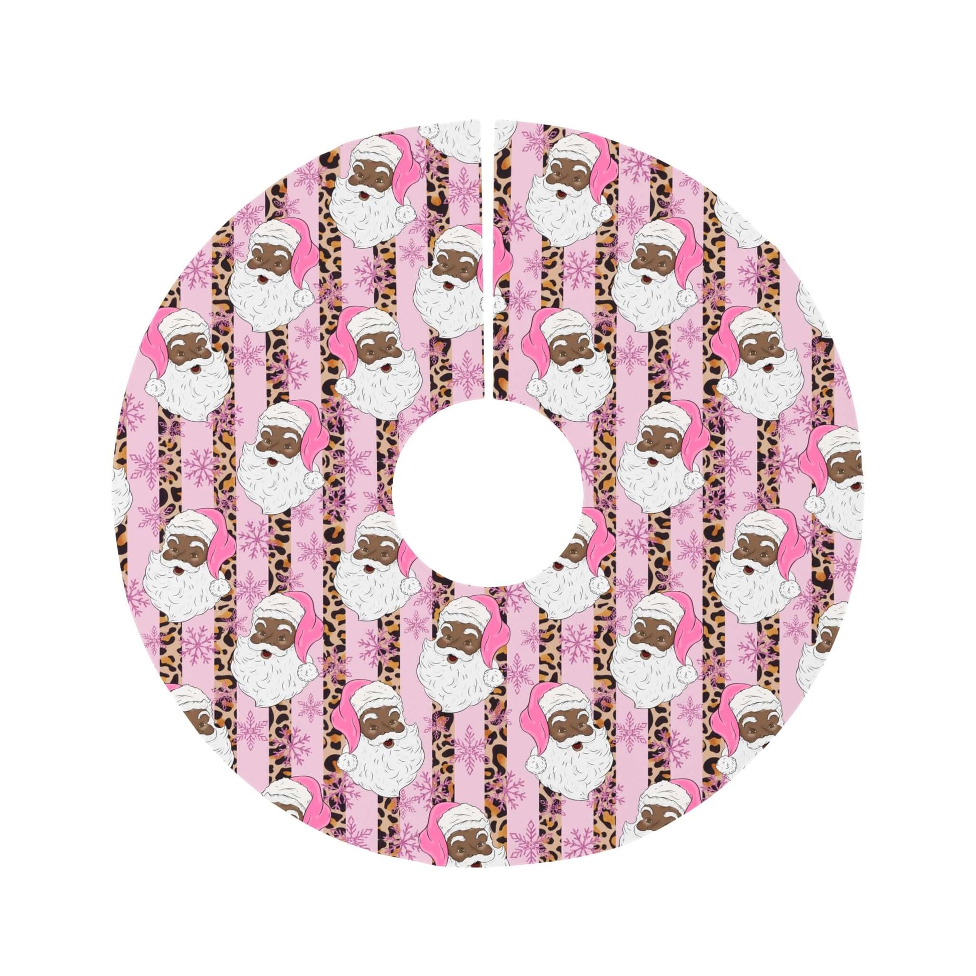 Exclusive Black Santa In Pink Tree Skirt, Brand63