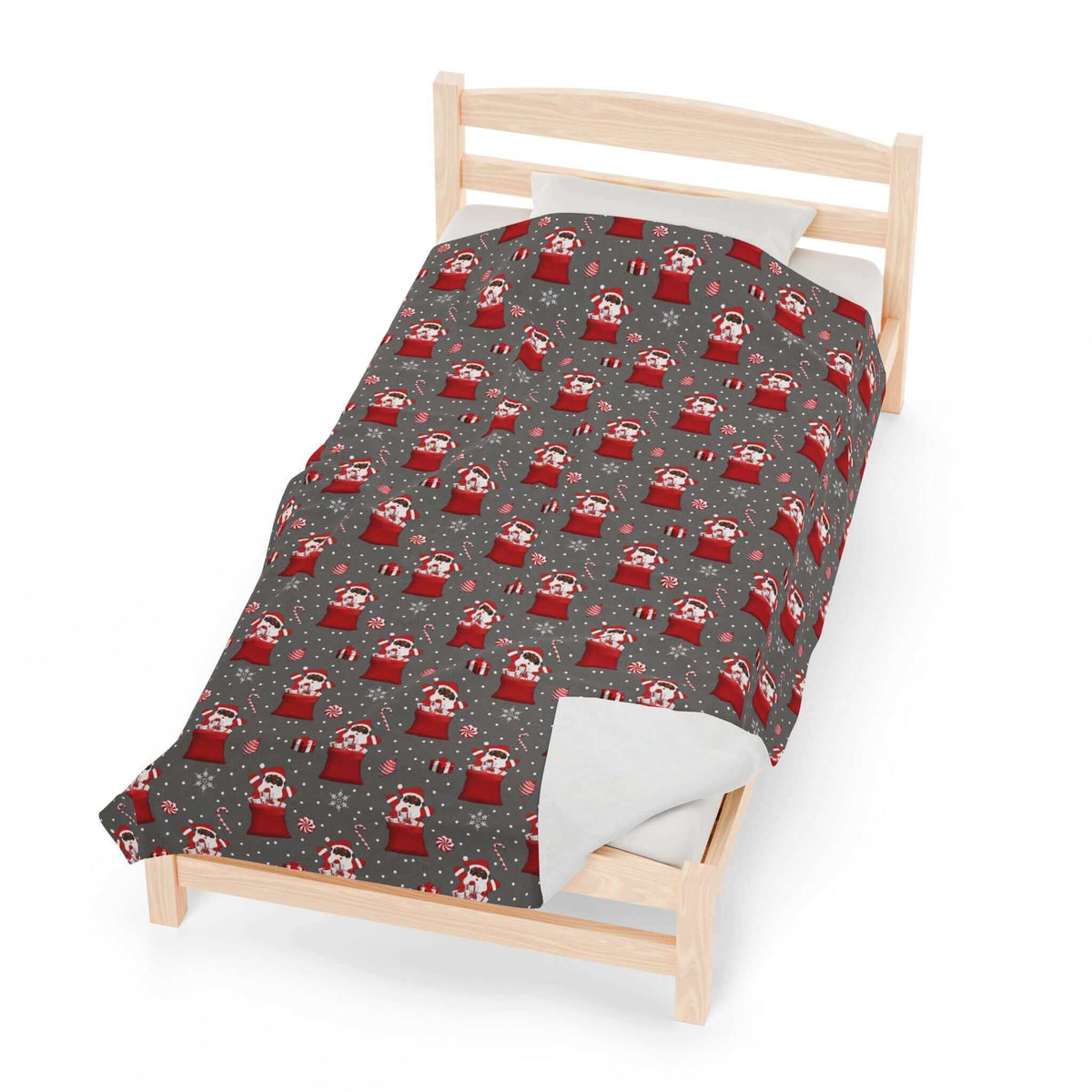 Exclusive Black Santa Plush Velveteen Blanket, Brand63