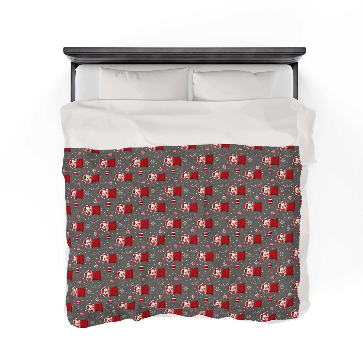 Exclusive Black Santa Plush Velveteen Blanket, Brand63