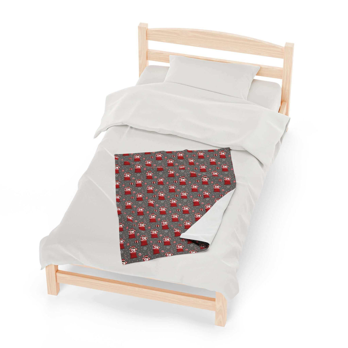 Exclusive Black Santa Plush Velveteen Blanket, Brand63