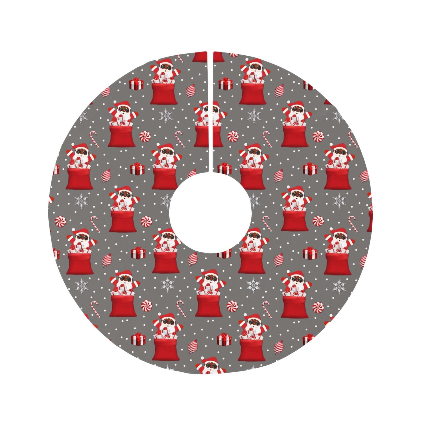 Exclusive Black Santa in Red Tree Skirt, Brand63