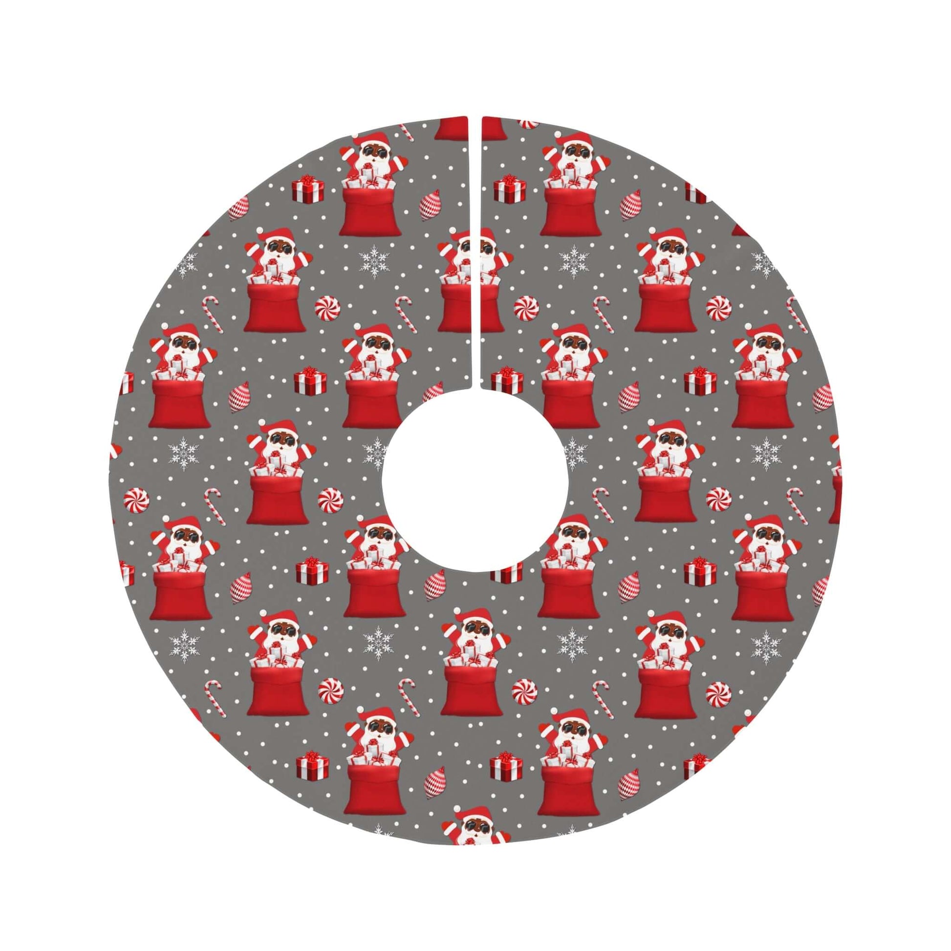 Exclusive Black Santa in Red Tree Skirt, Brand63
