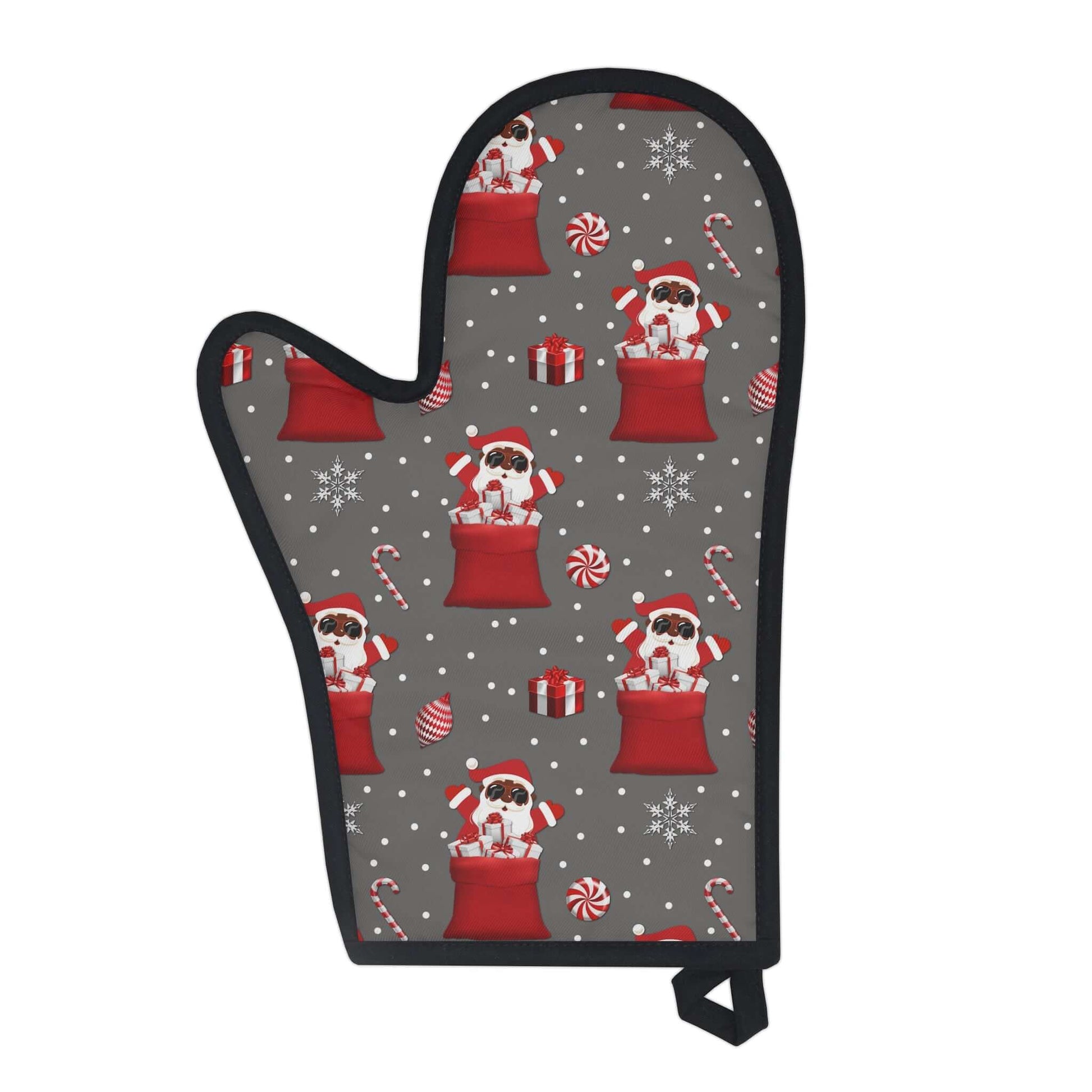 Exclusive Christmas Black Santa Oven Mitts, Brand63