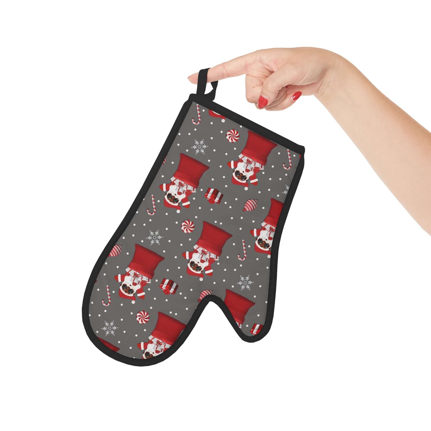 Exclusive Christmas Black Santa Oven Mitts, Brand63