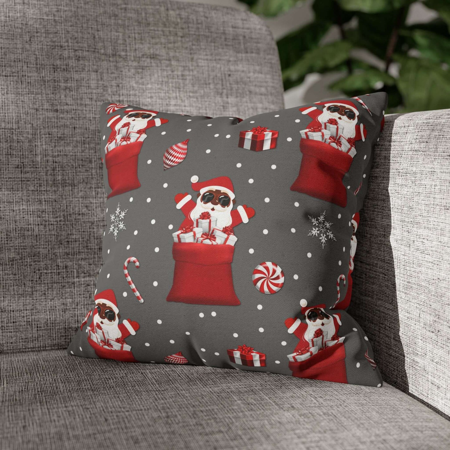 Exclusive Christmas Black Santa Pillow Cases, Brand63