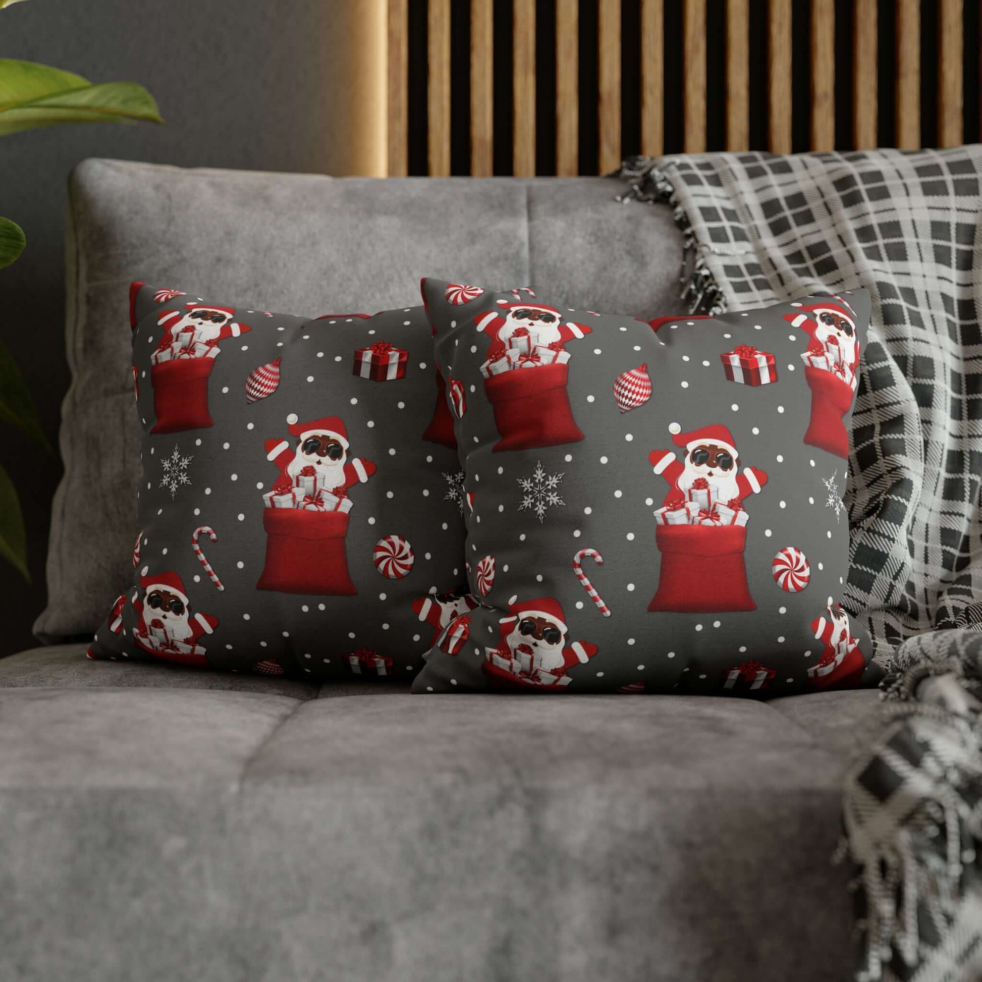 Exclusive Christmas Black Santa Pillow Cases, Brand63
