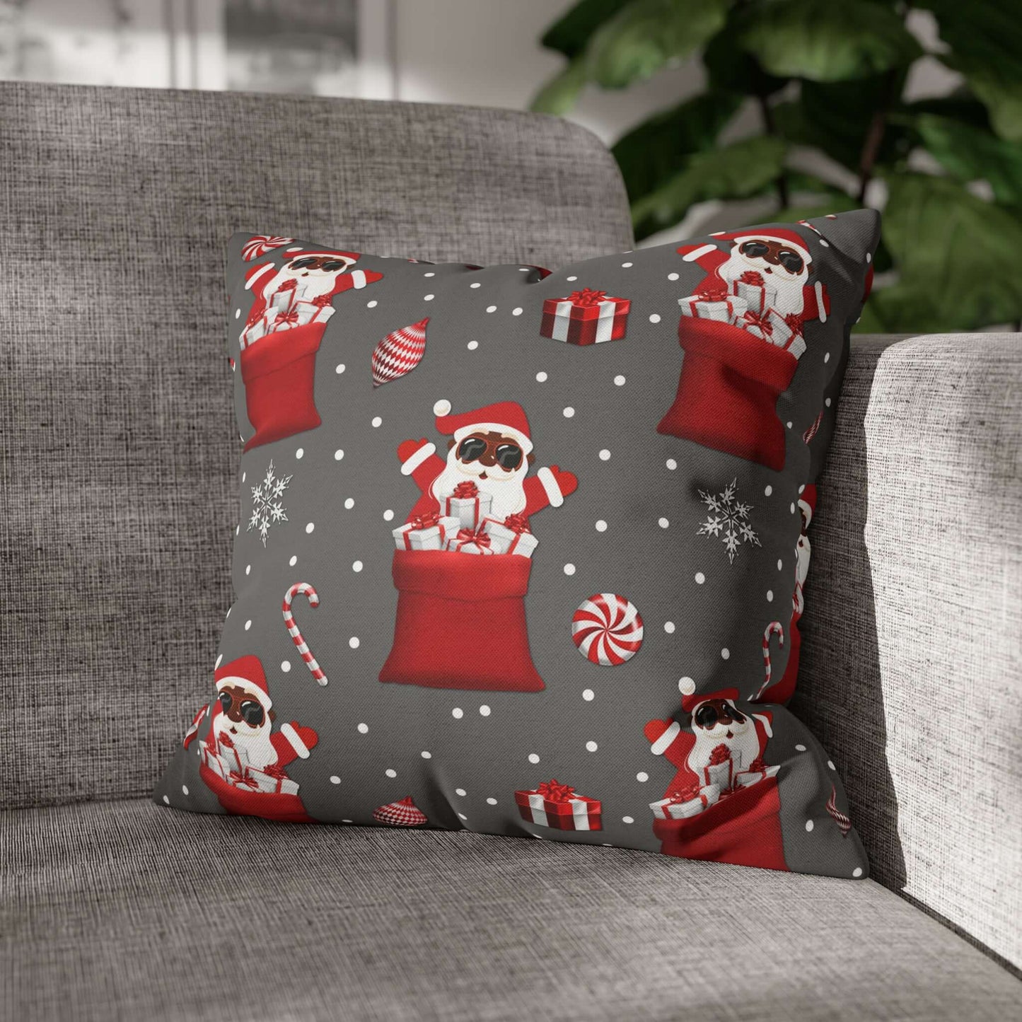 Exclusive Christmas Black Santa Pillow Cases, Brand63