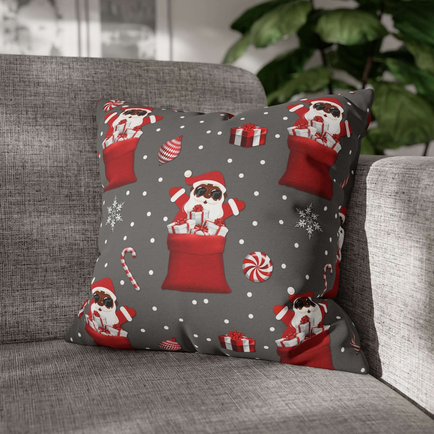 Exclusive Christmas Black Santa Pillow Cases, Brand63