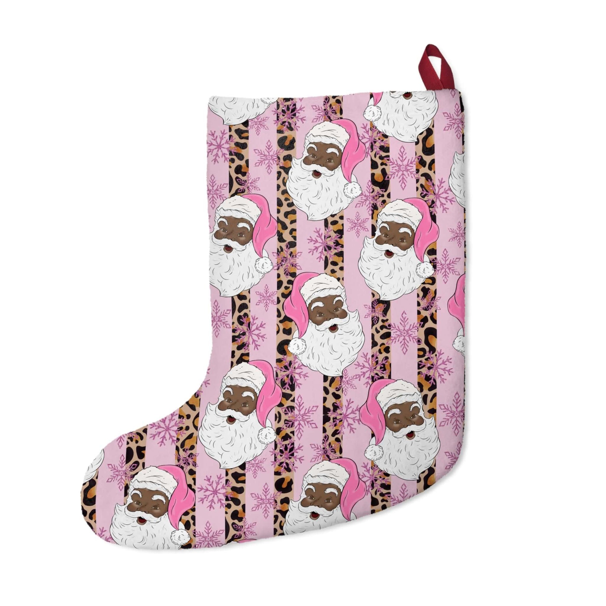 Exclusive Pink, Black-Santa Christmas Stocking, Brand63