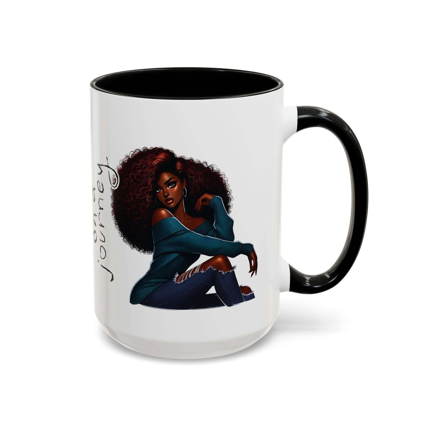 Exclusive "The Journey", Afro Art Coffee Mug - 15oz, Brand63