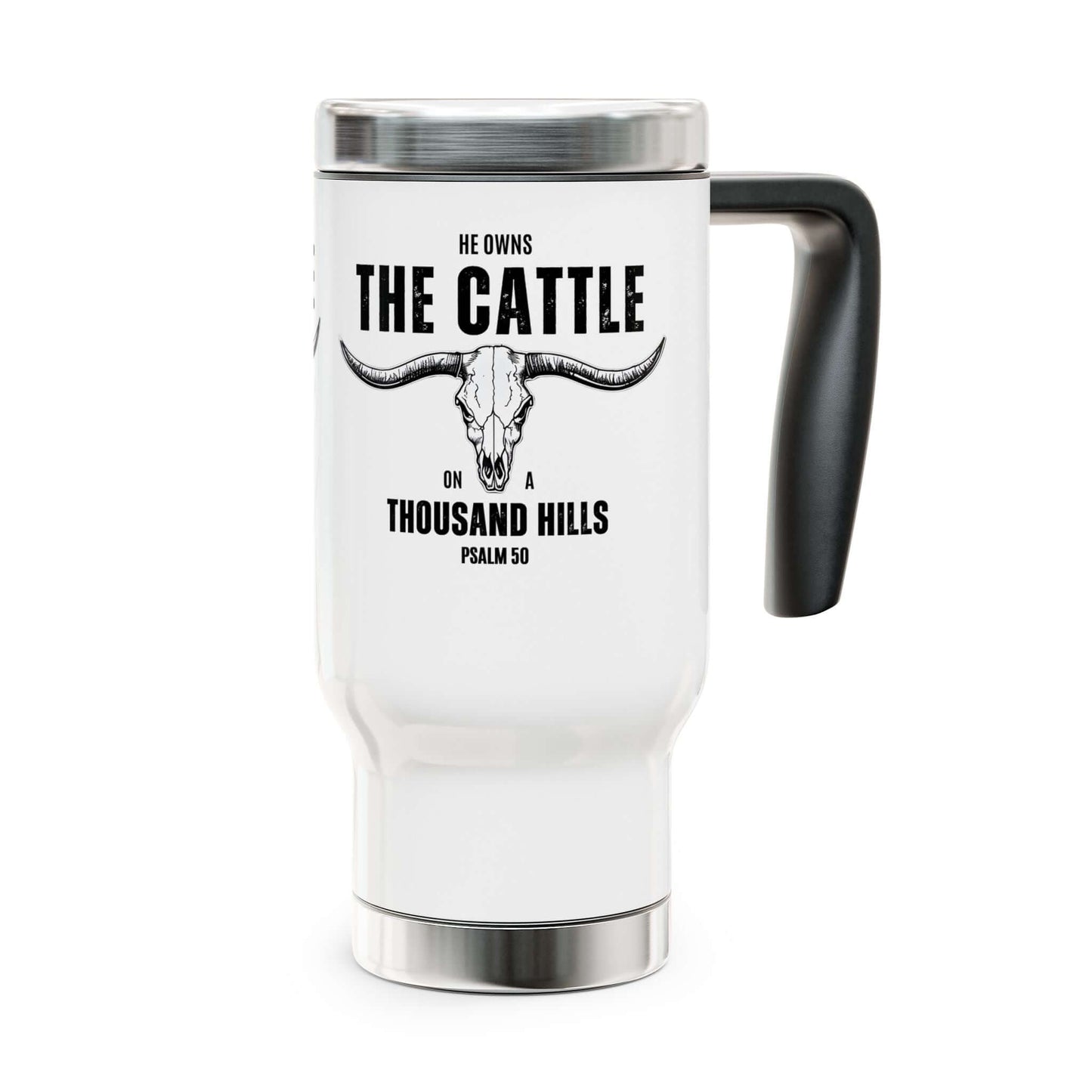 Faith-Based Inspirational Stainless Steel Travel Mug with Handle, 14oz, Brand63