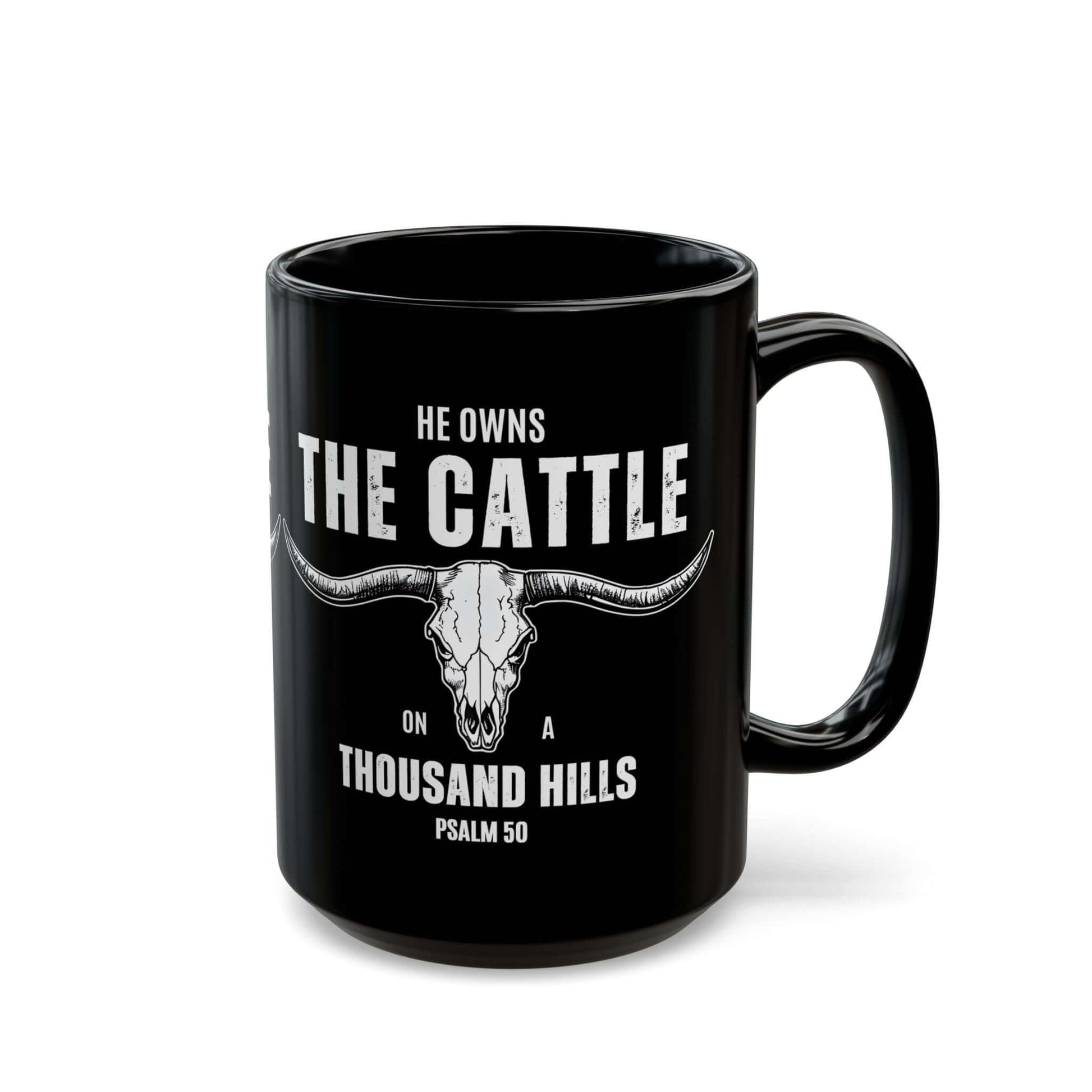 Faith-Inspired Black Mug | Big 15oz Coffee Cup, Brand63