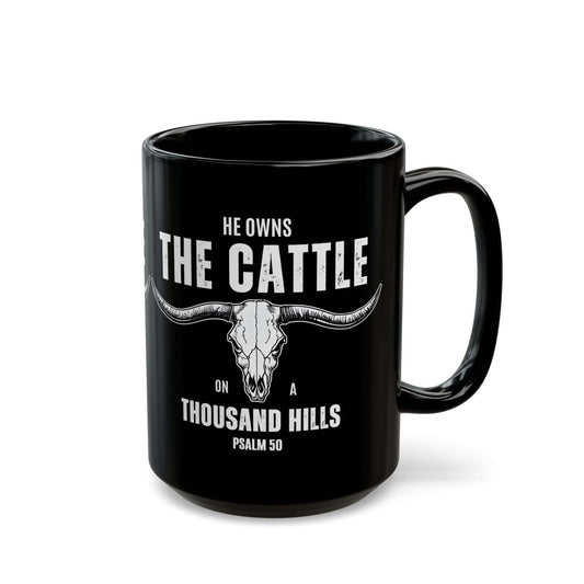 Faith-Inspired Black Mug | Big 15oz Coffee Cup, Brand63