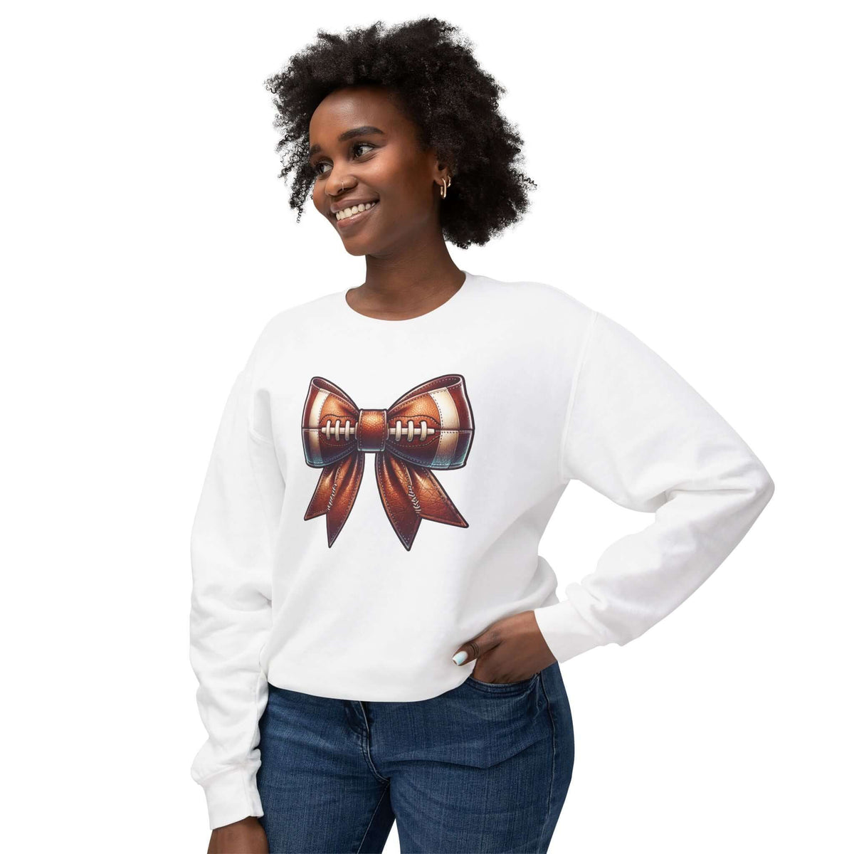 Football Bow Woman's Hoodie, Football Game Wear, Brand63