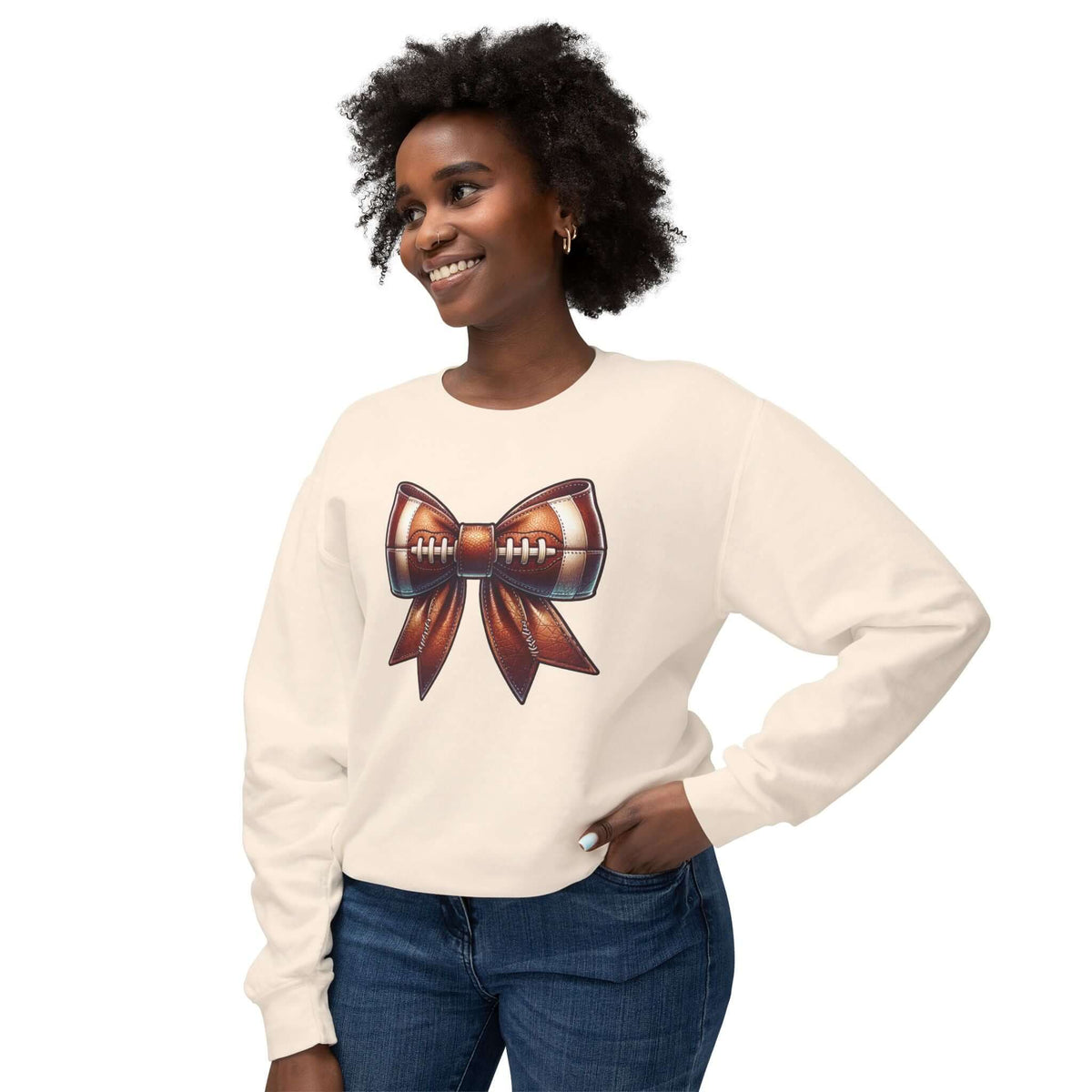 Football Bow Woman's Hoodie, Football Game Wear, Brand63