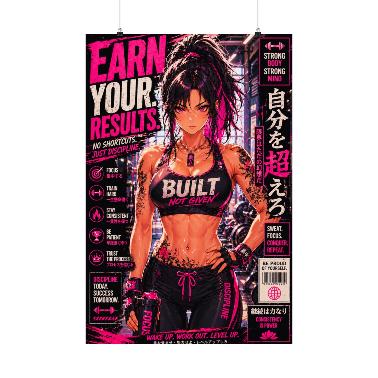 Anime Gym Motivation Poster Bundle (3 qty), Instant Download