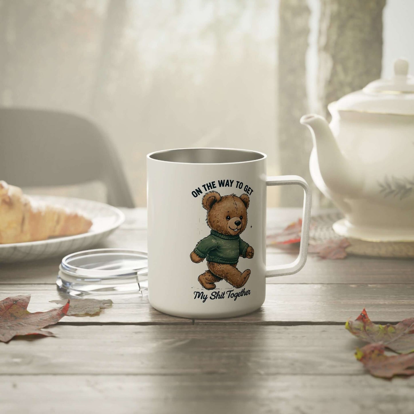 Funny Insulated Coffee Mug – On the Way to Get My Sh*t Together | 10oz Stainless Steel Travel Mug with Lid, Brand63