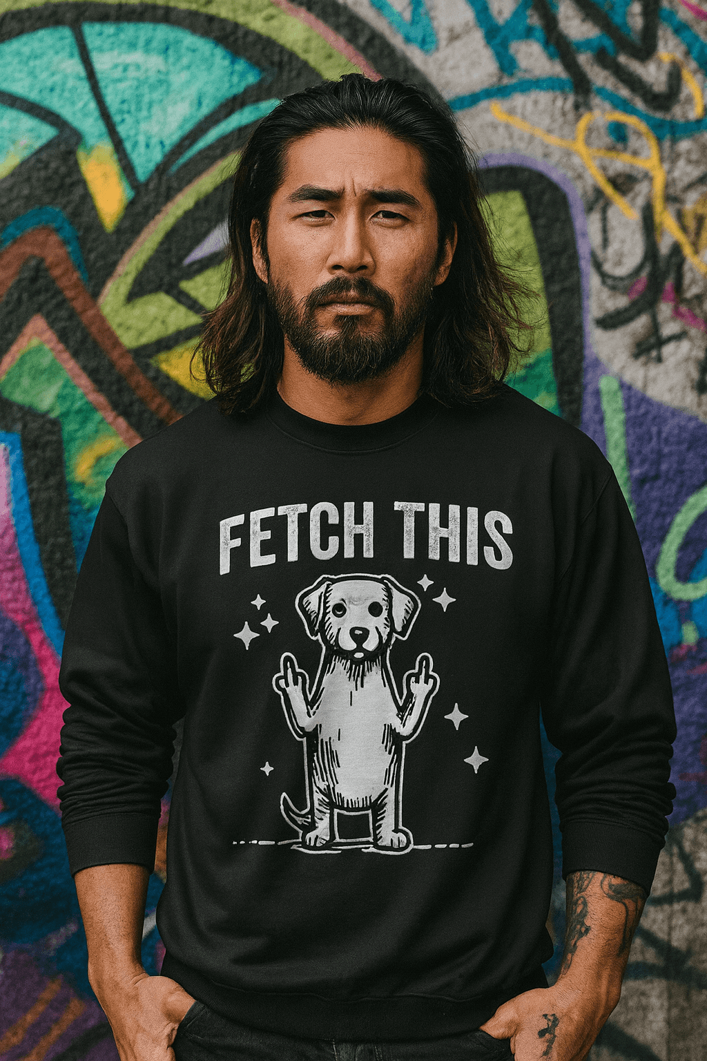 Funny Sarcastic Flip The Bird-Sweatshirt, Brand63