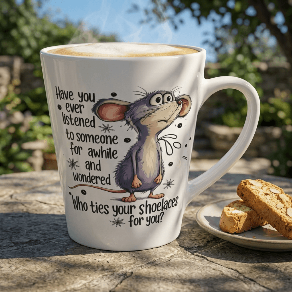 Funny Sarcastic Mouse Latte Mug, Brand63