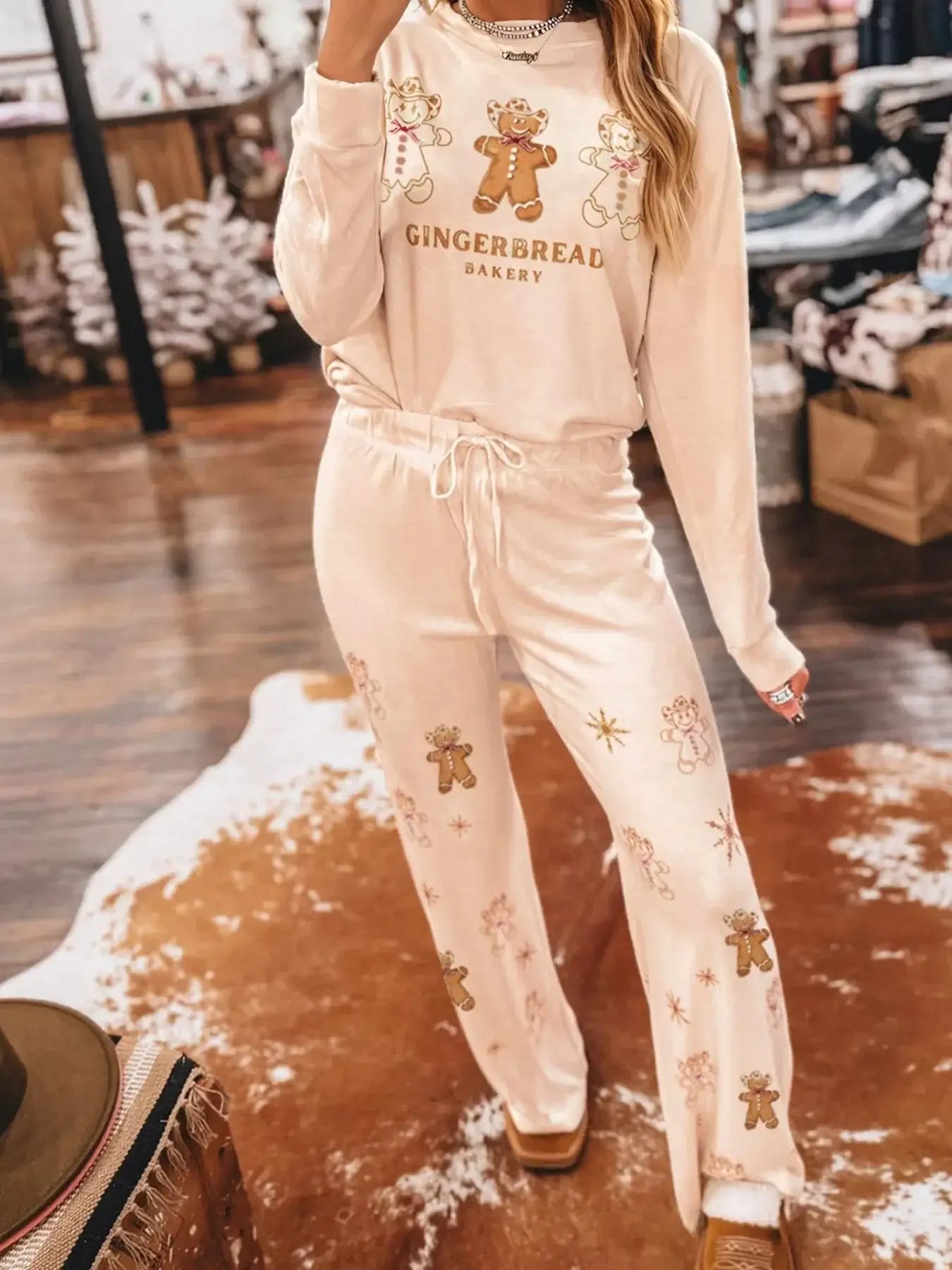 GINGERBREAD BAKERY 2pcs Loungewear Holiday Set, Brand63