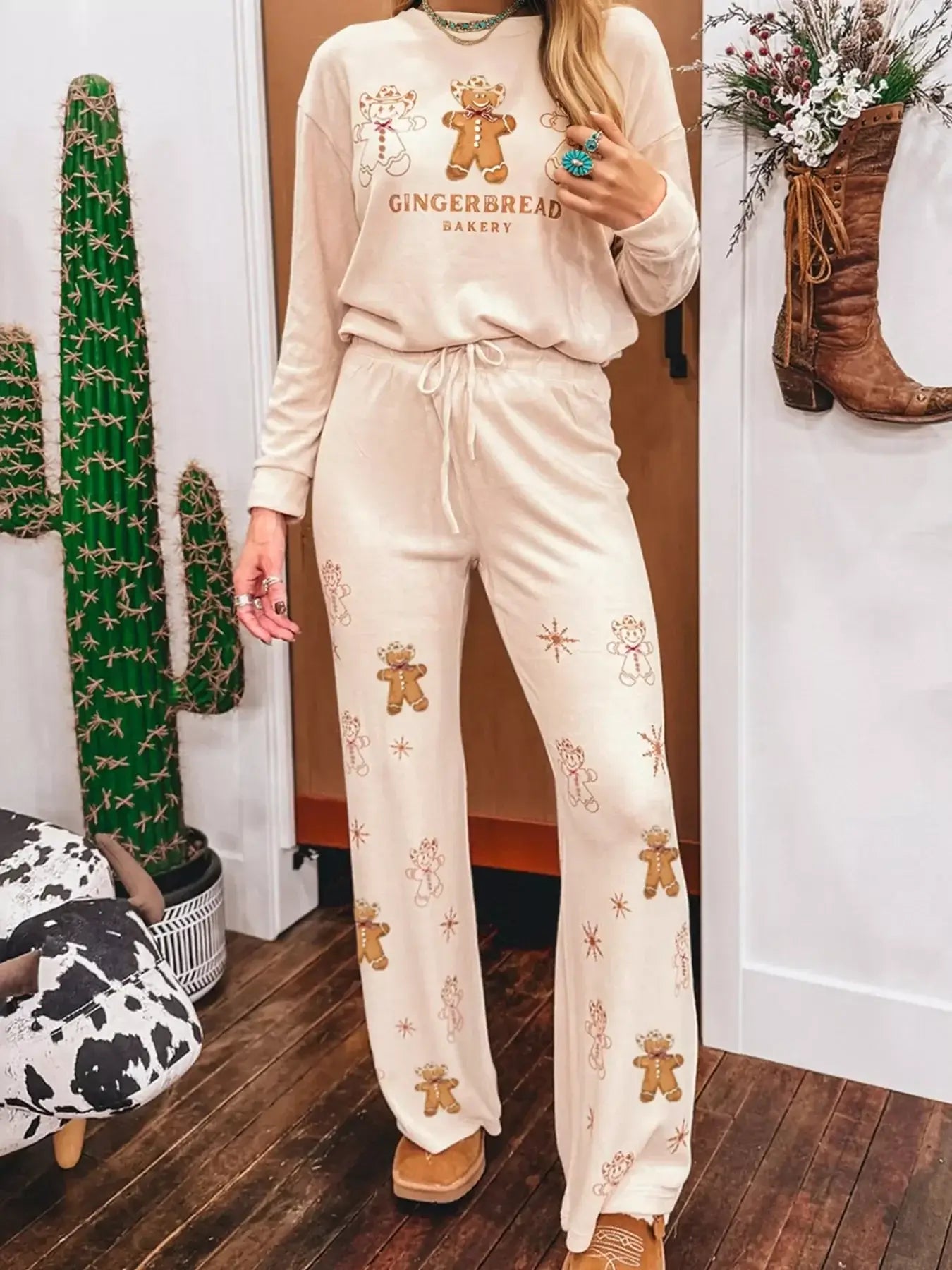 GINGERBREAD BAKERY 2pcs Loungewear Holiday Set