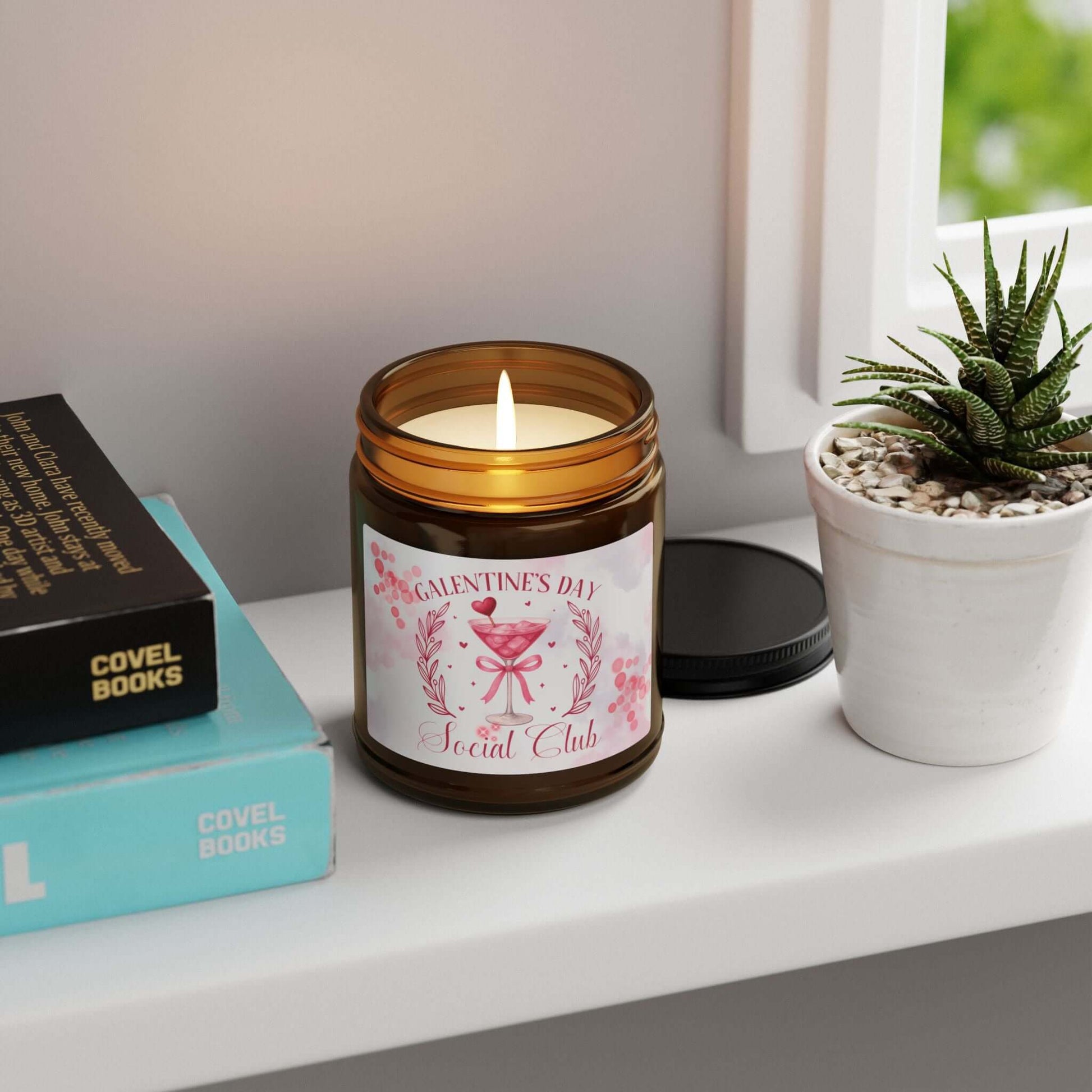 Galentine's Day Soy Candle — Scented Amber Jar, Brand63